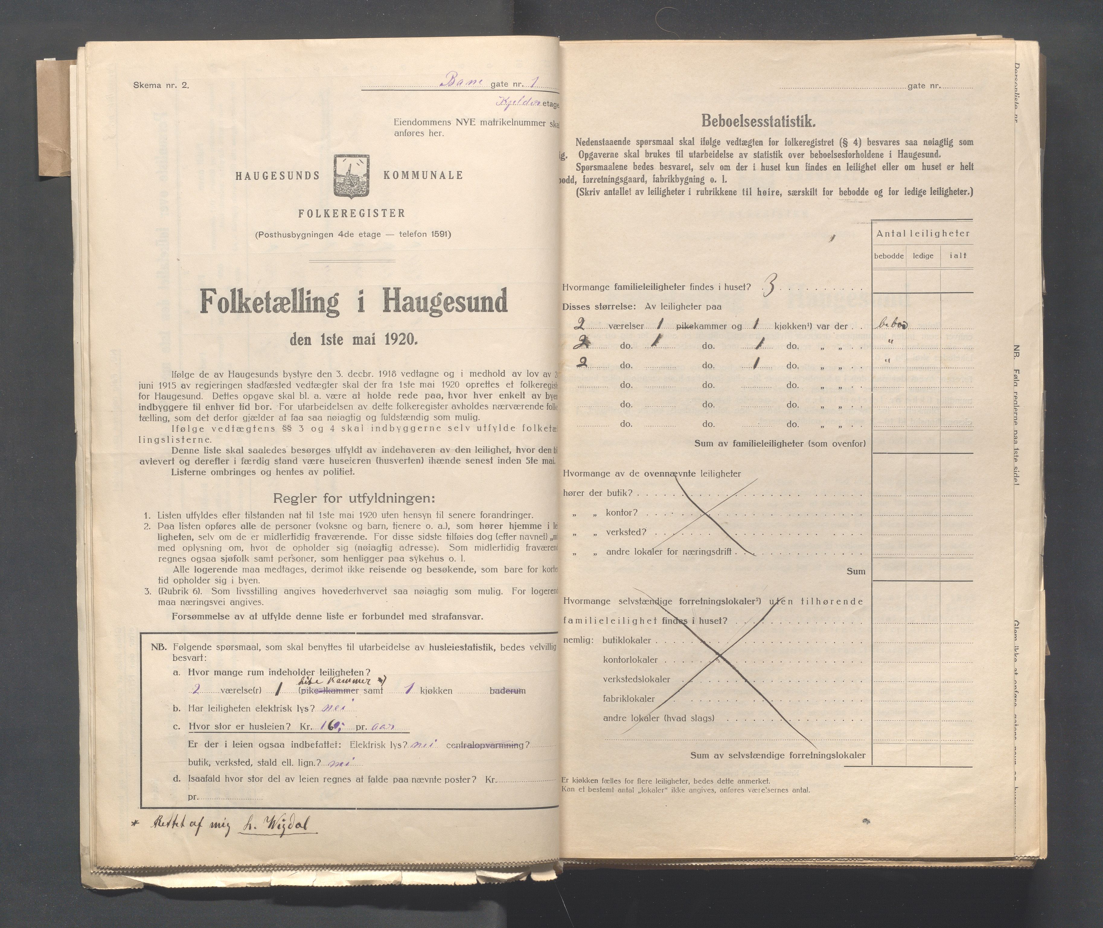 IKAR, Kommunal folketelling 1.5.1920 for Haugesund, 1920, s. 89