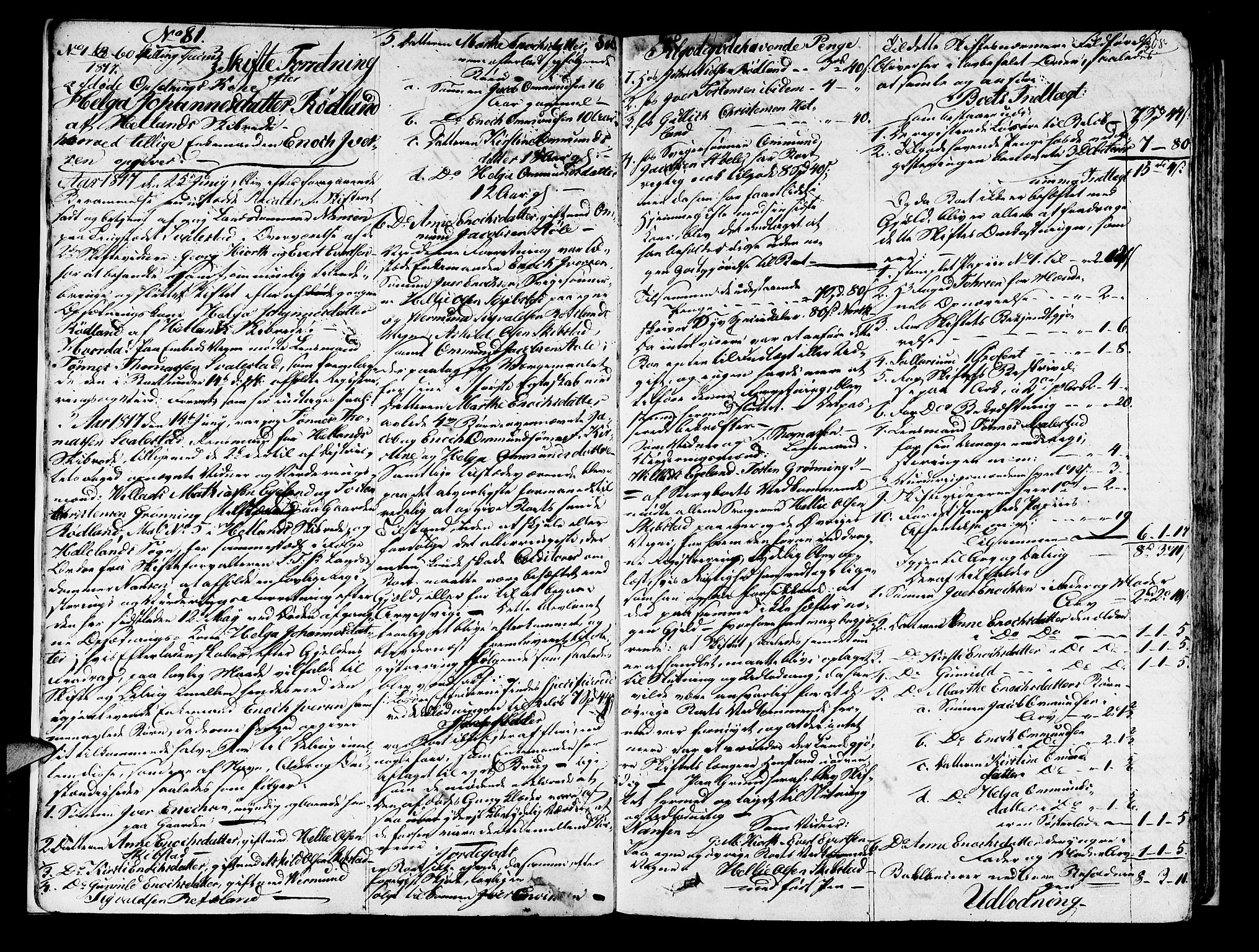 Jæren og Dalane sorenskriveri, AV/SAST-A-100306/5/50BA/L0021B: SKIFTEPROTOKOLL <304-604>, 1817-1819, s. 307b-308a