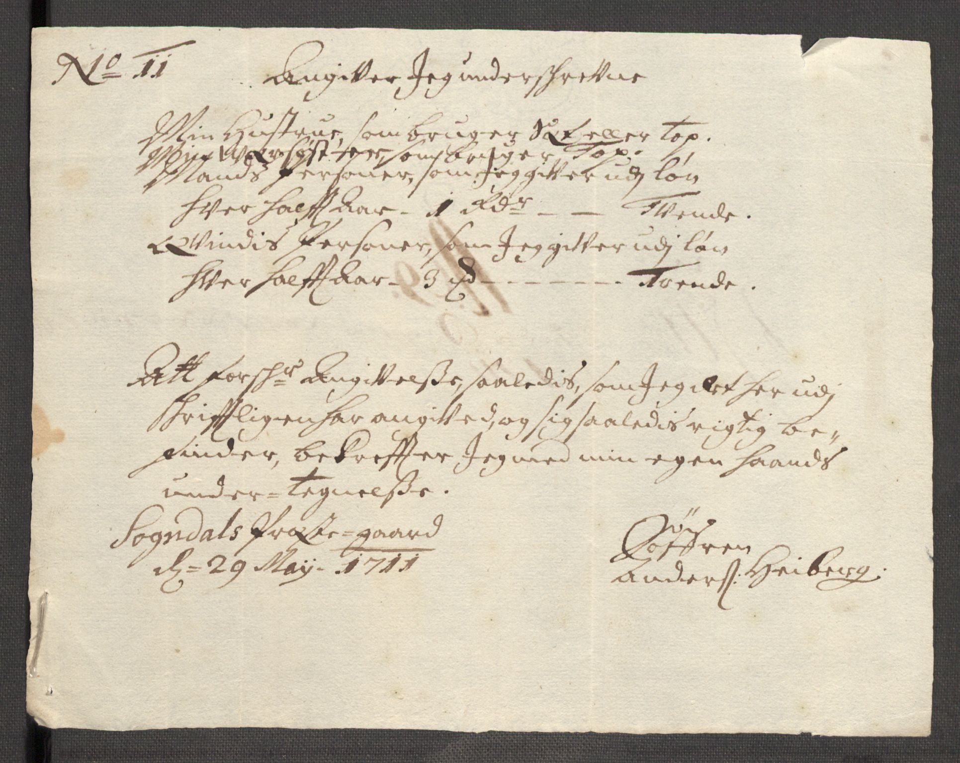 Rentekammeret inntil 1814, Reviderte regnskaper, Fogderegnskap, RA/EA-4092/R52/L3317: Fogderegnskap Sogn, 1711, s. 364
