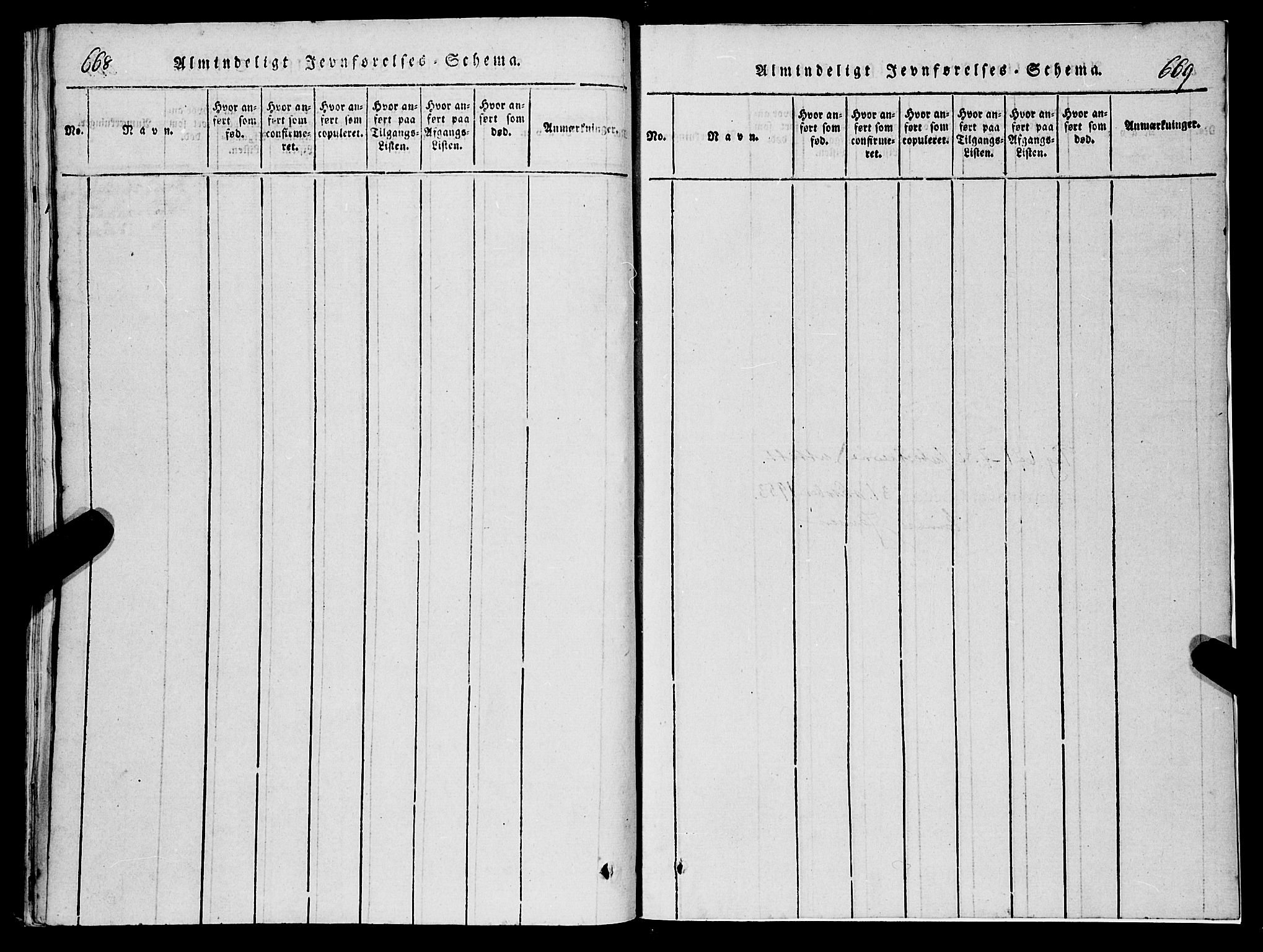 Stryn Sokneprestembete, AV/SAB-A-82501: Klokkerbok nr. C 1, 1801-1845, s. 668-669