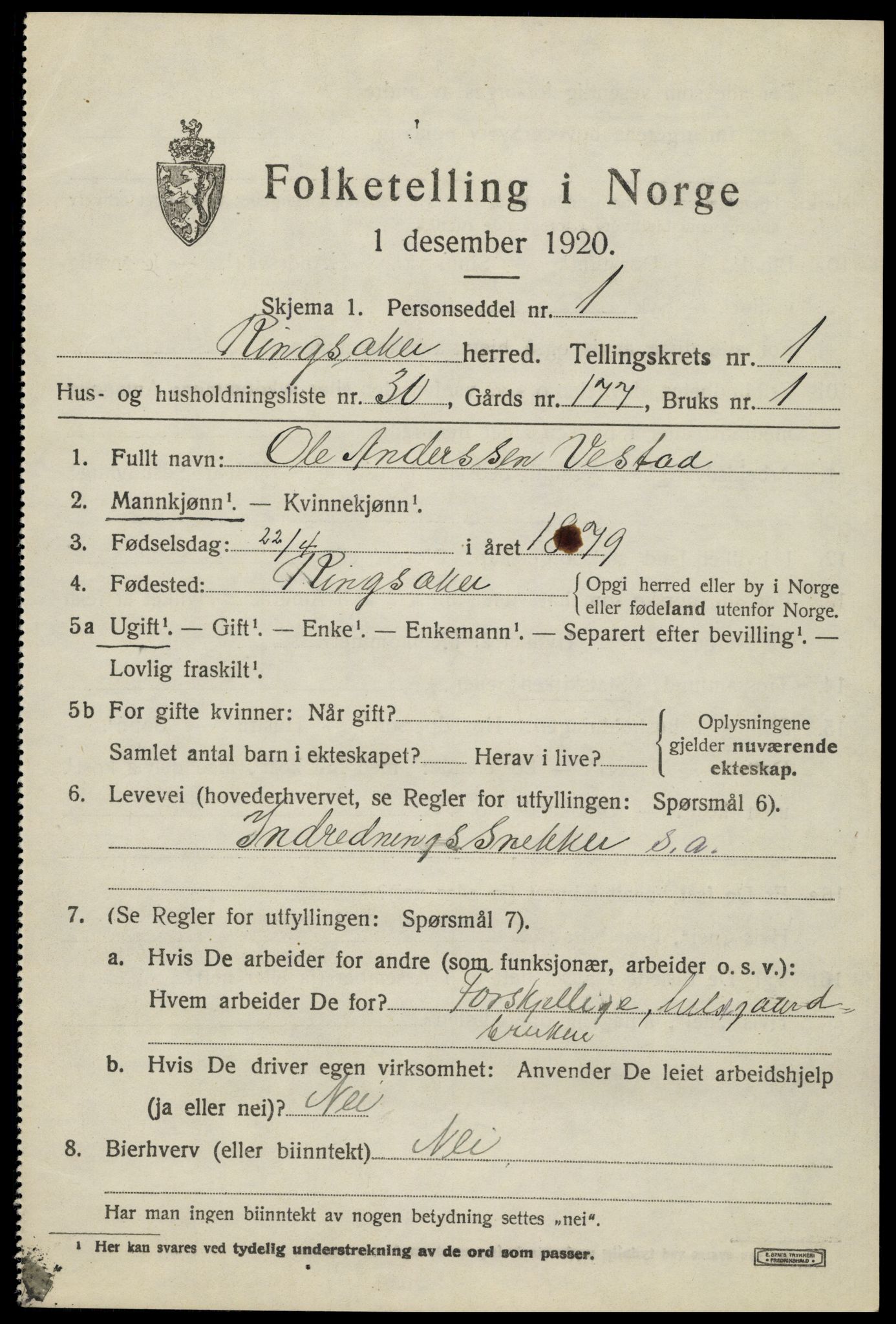 SAH, Folketelling 1920 for 0412 Ringsaker herred, 1920, s. 4682