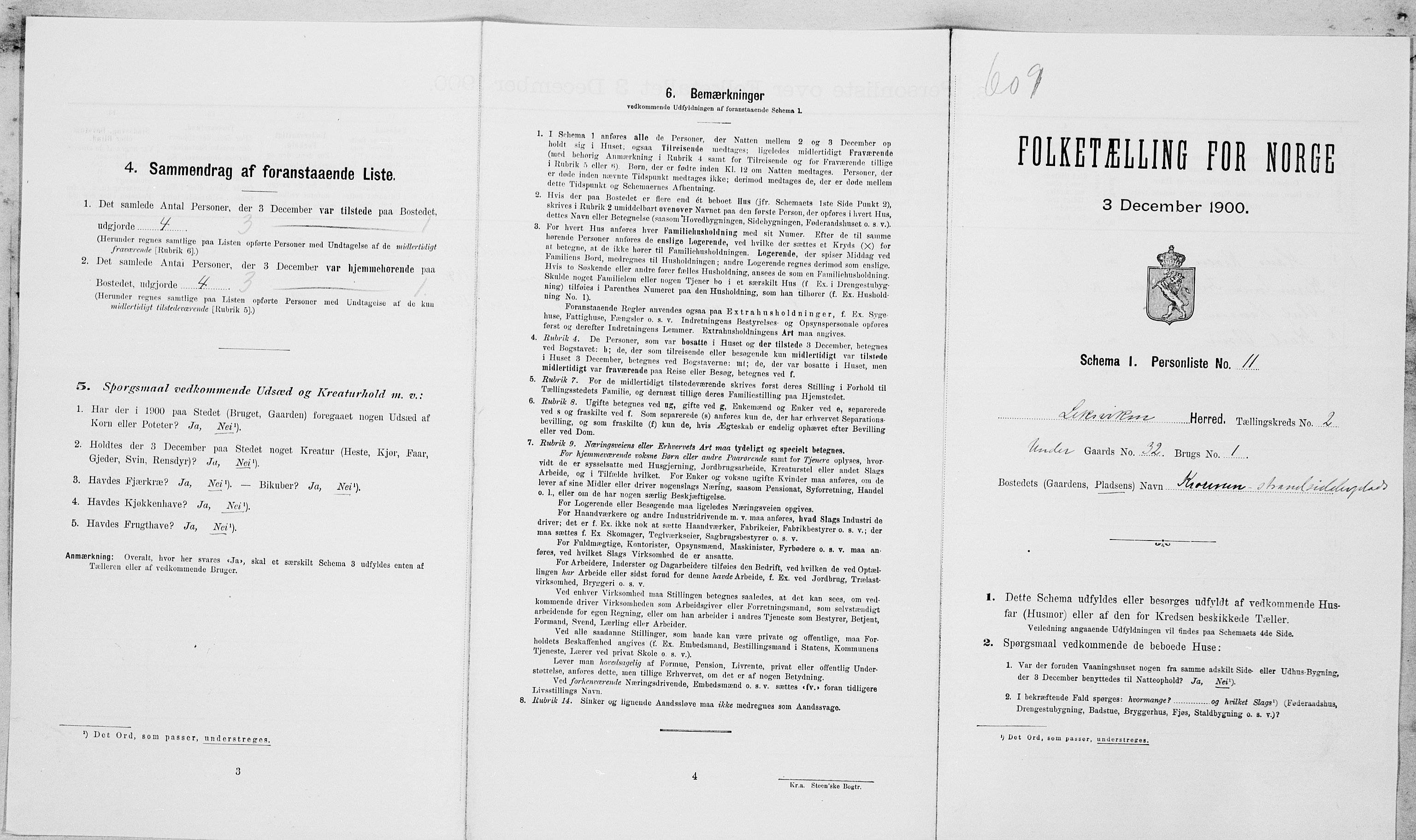 SAT, Folketelling 1900 for 1718 Leksvik herred, 1900, s. 184