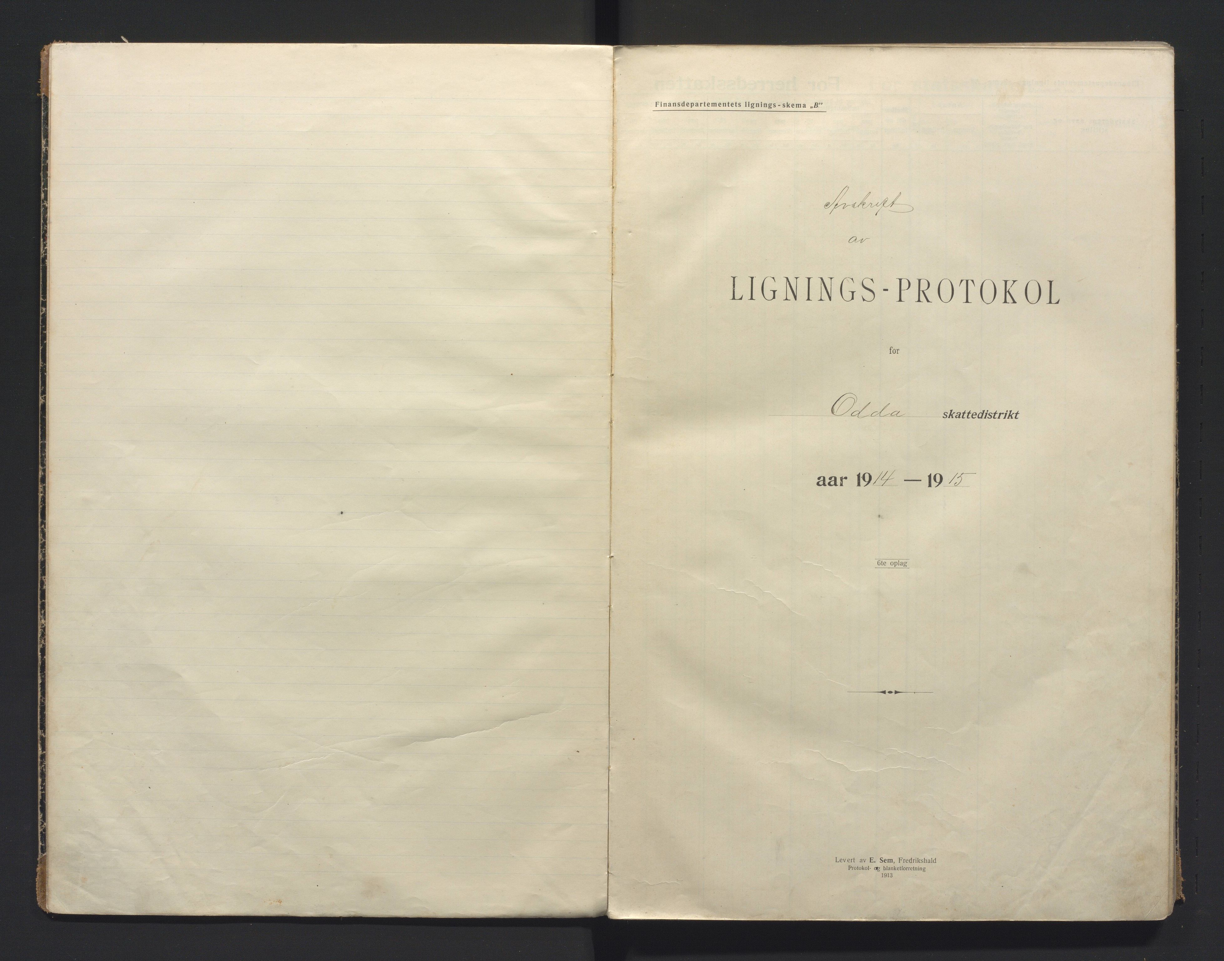 Odda kommune. Likningsnemnda, IKAH/1228-142/F/Fa/Faa/L0002: Likningsprotokoll. Kommuneskatt + Statsskatt, 1914-1915