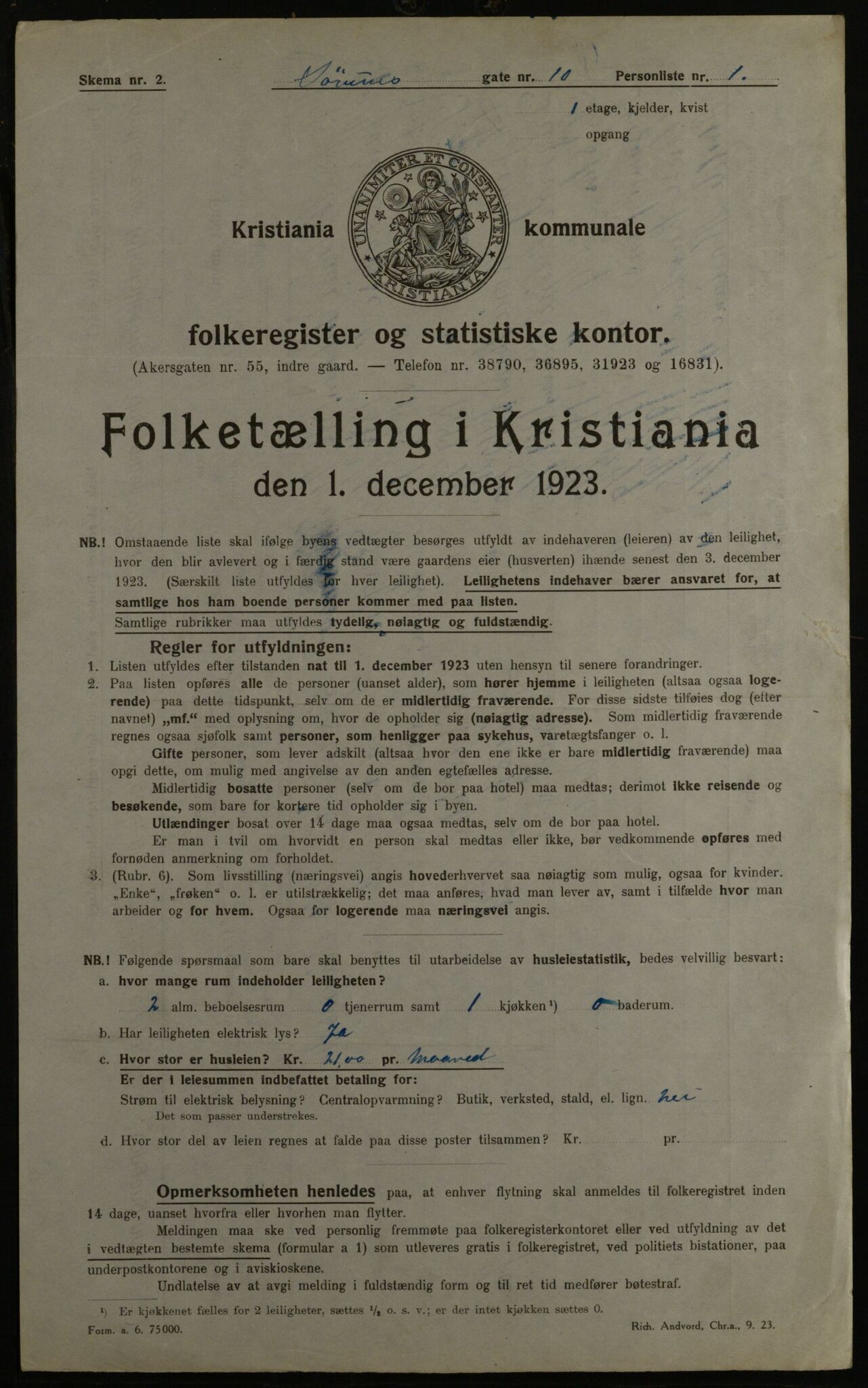 OBA, Kommunal folketelling 1.12.1923 for Kristiania, 1923, s. 118414