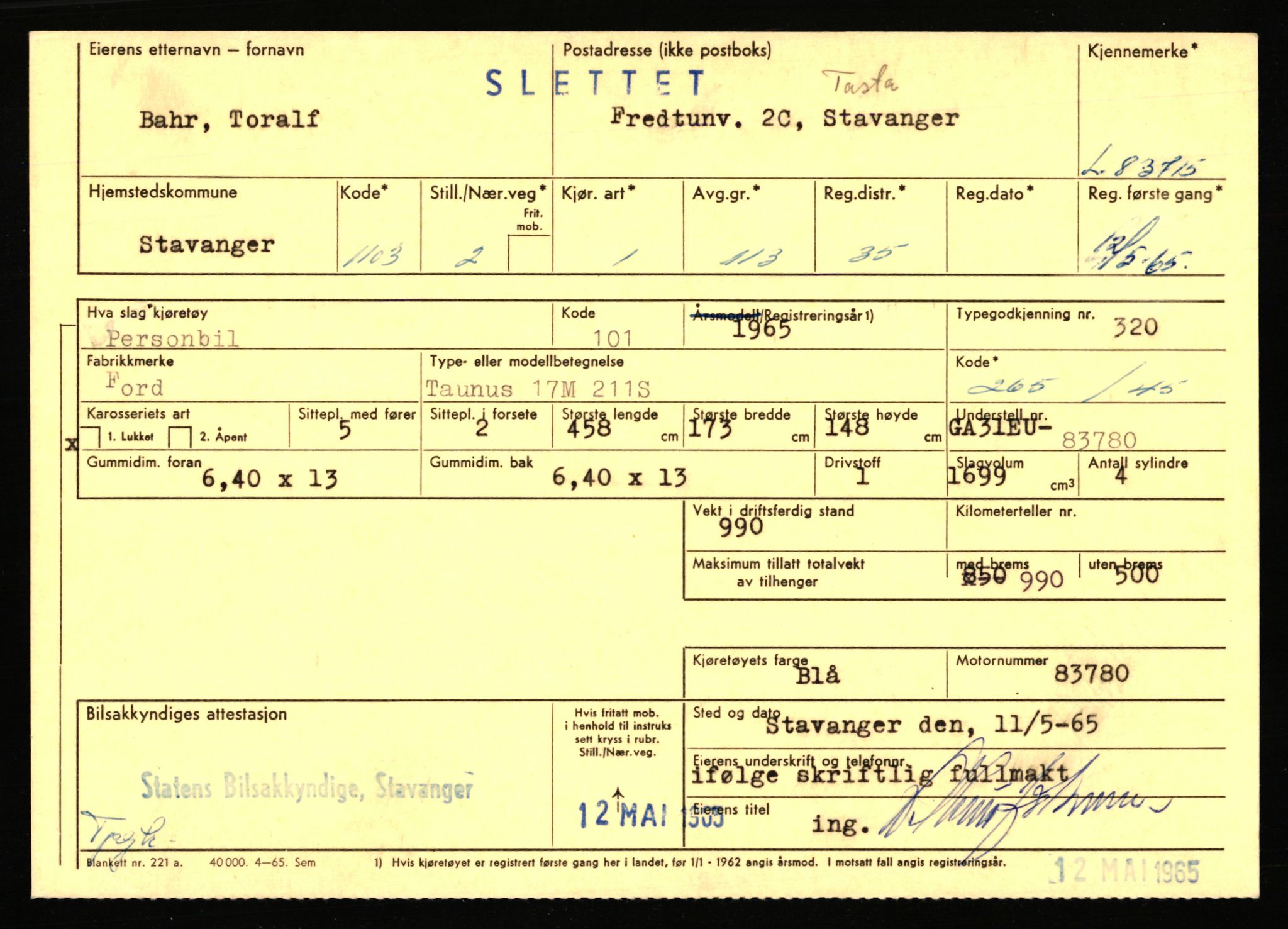 Stavanger trafikkstasjon, AV/SAST-A-101942/0/F/L0072: L-82200 - L-84099, 1930-1971, s. 1777