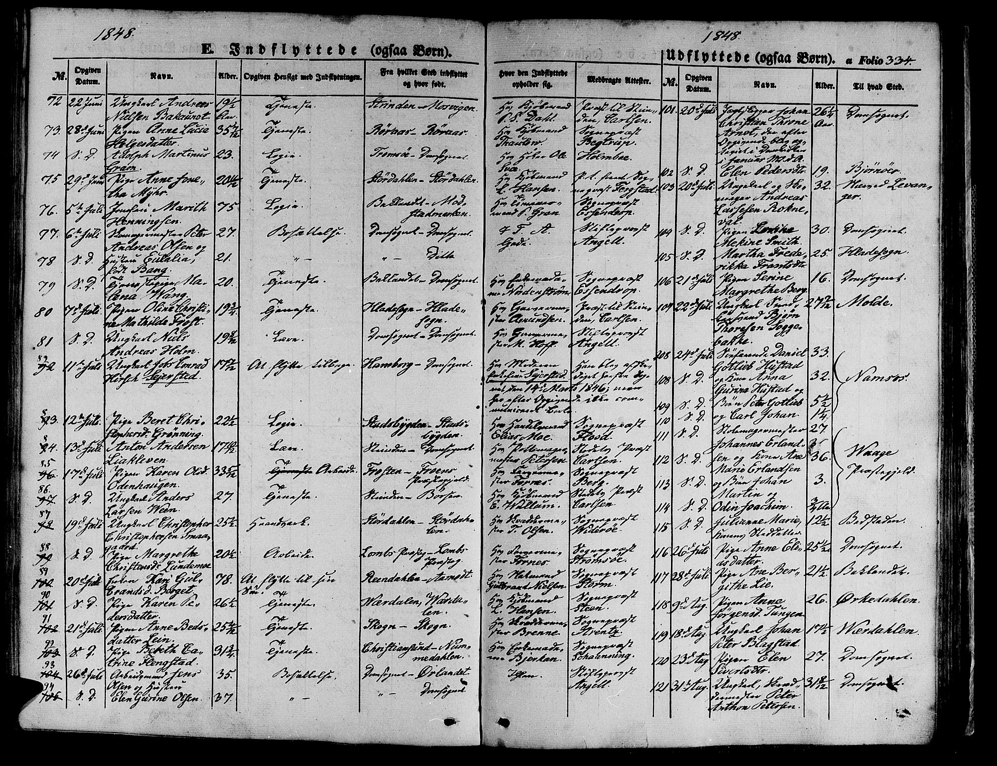 Ministerialprotokoller, klokkerbøker og fødselsregistre - Sør-Trøndelag, AV/SAT-A-1456/602/L0137: Klokkerbok nr. 602C05, 1846-1856, s. 334