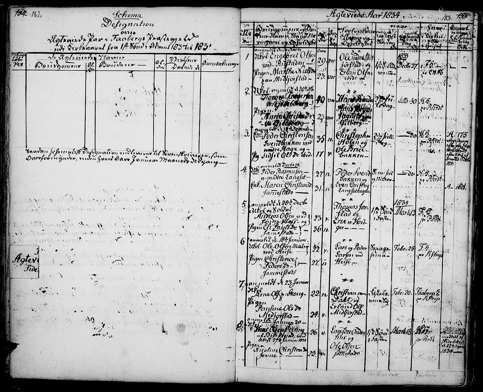 Fåberg prestekontor, AV/SAH-PREST-086/H/Ha/Haa/L0004: Ministerialbok nr. 4, 1833-1837, s. 182-183