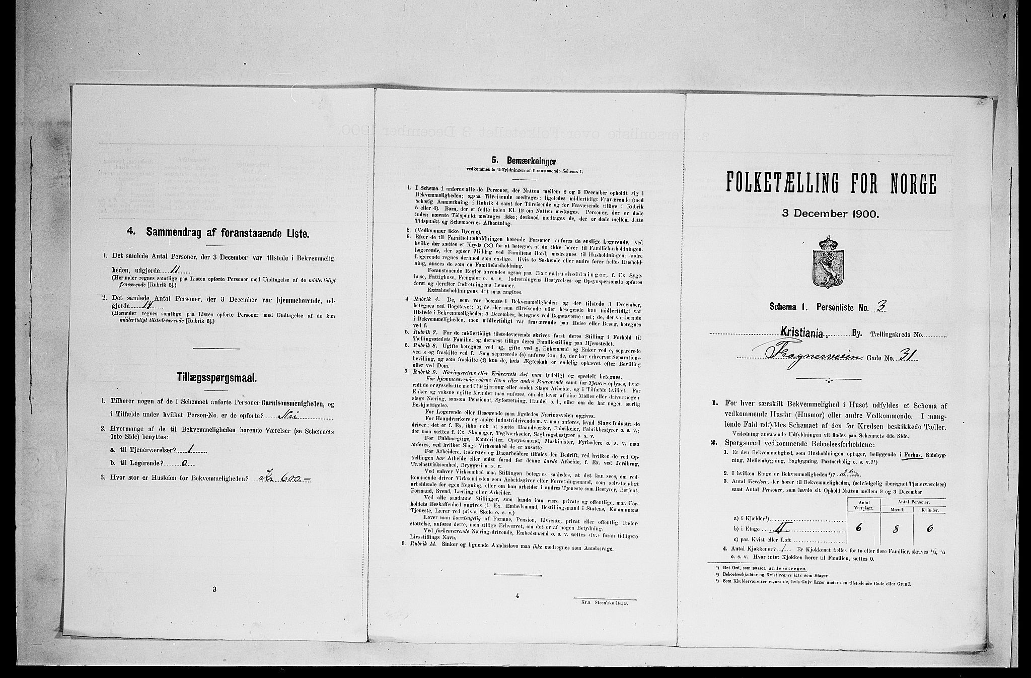SAO, Folketelling 1900 for 0301 Kristiania kjøpstad, 1900, s. 25966
