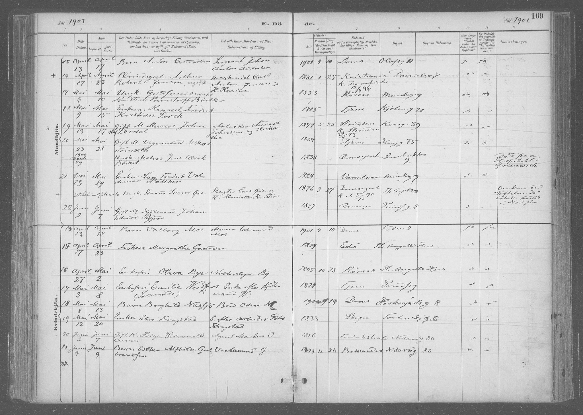 Ministerialprotokoller, klokkerbøker og fødselsregistre - Sør-Trøndelag, SAT/A-1456/601/L0064: Ministerialbok nr. 601A31, 1891-1911, s. 169