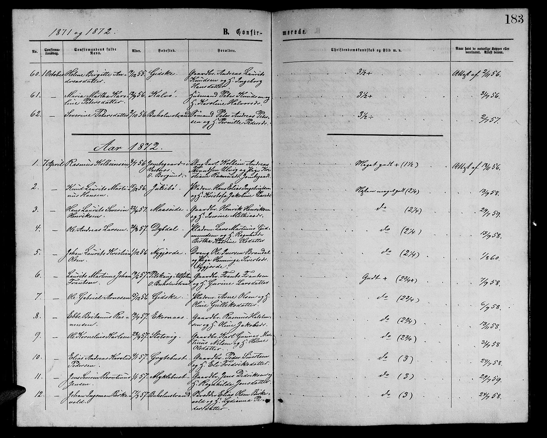 Ministerialprotokoller, klokkerbøker og fødselsregistre - Møre og Romsdal, AV/SAT-A-1454/528/L0428: Klokkerbok nr. 528C09, 1864-1880, s. 183