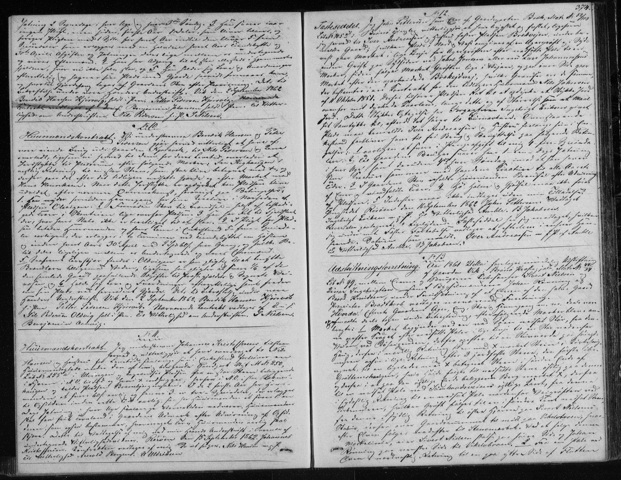 Søndre Helgeland sorenskriveri, AV/SAT-A-4575/1/2/2C/L0001: Pantebok nr. 12, 1860-1864, s. 374