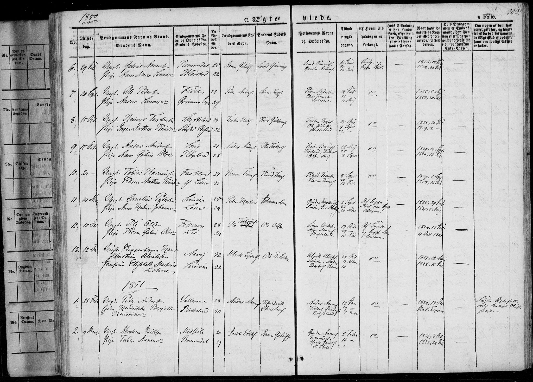 Sør-Audnedal sokneprestkontor, SAK/1111-0039/F/Fa/Fab/L0006: Ministerialbok nr. A 6, 1829-1855, s. 203