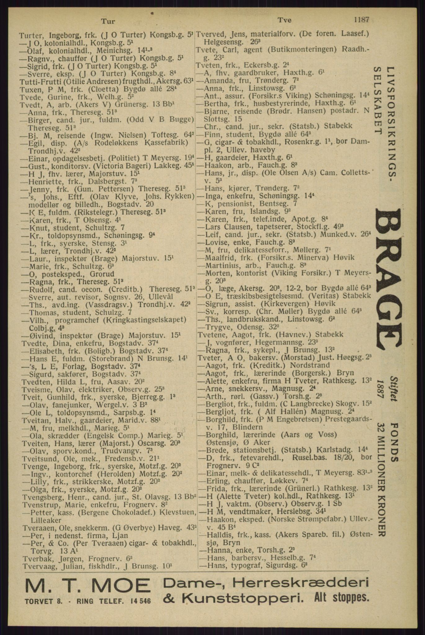 Kristiania/Oslo adressebok, PUBL/-, 1929, s. 1187