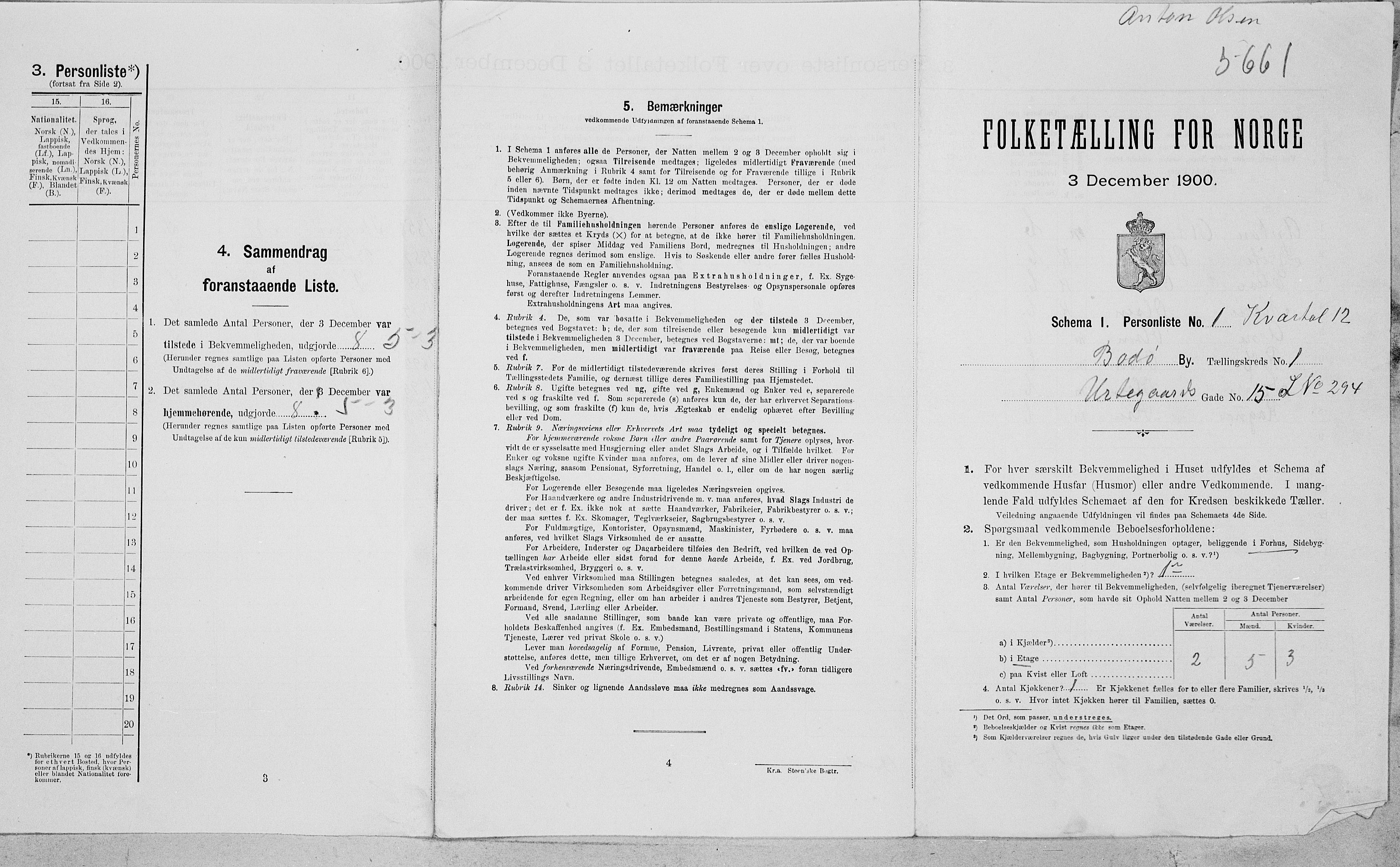 SAT, Folketelling 1900 for 1804 Bodø kjøpstad, 1900, s. 136