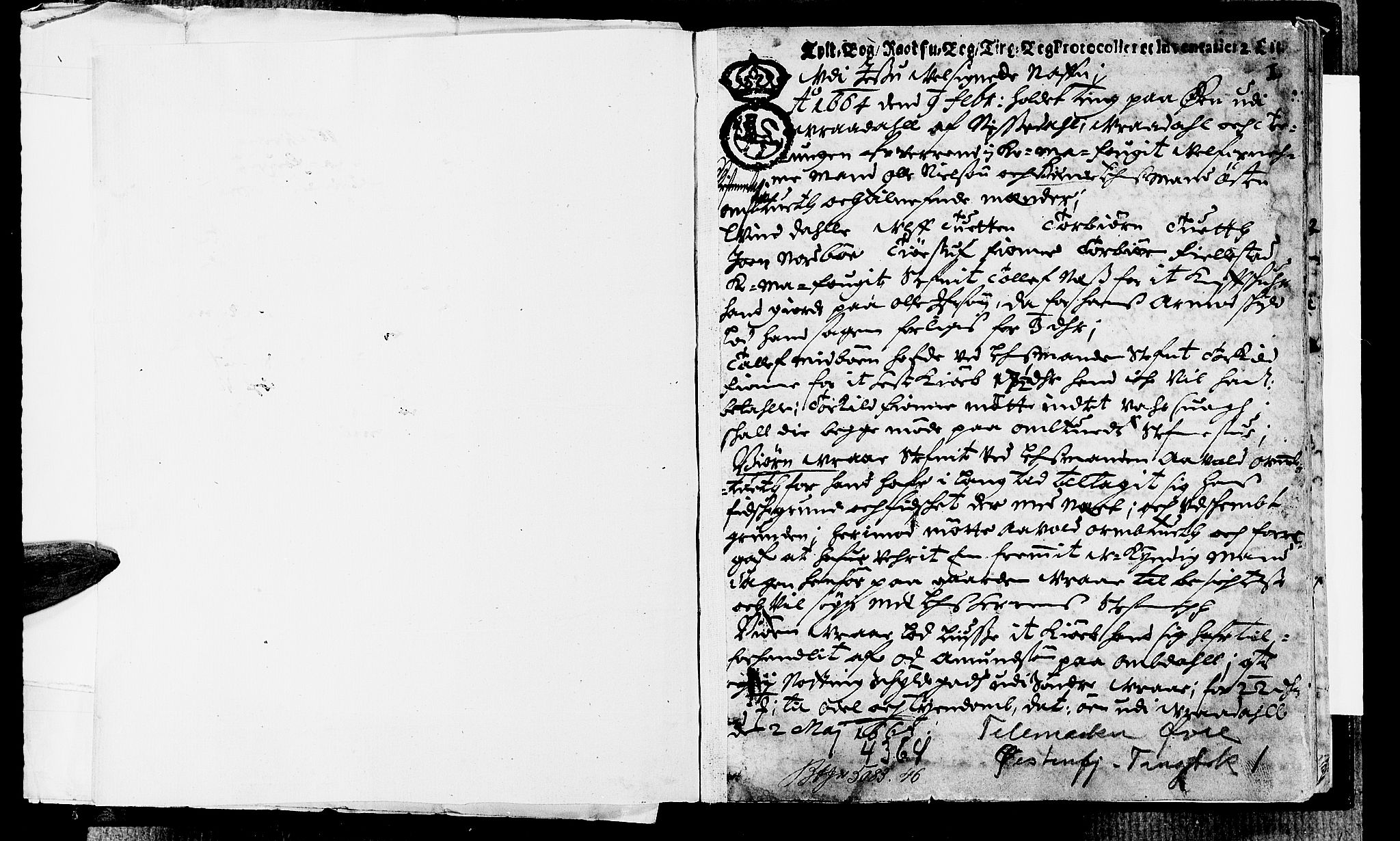 Øvre Telemark østfjelske sorenskriveri, SAKO/A-213/F/Fa/Faa/L0001: Tingbok, 1664, s. 1