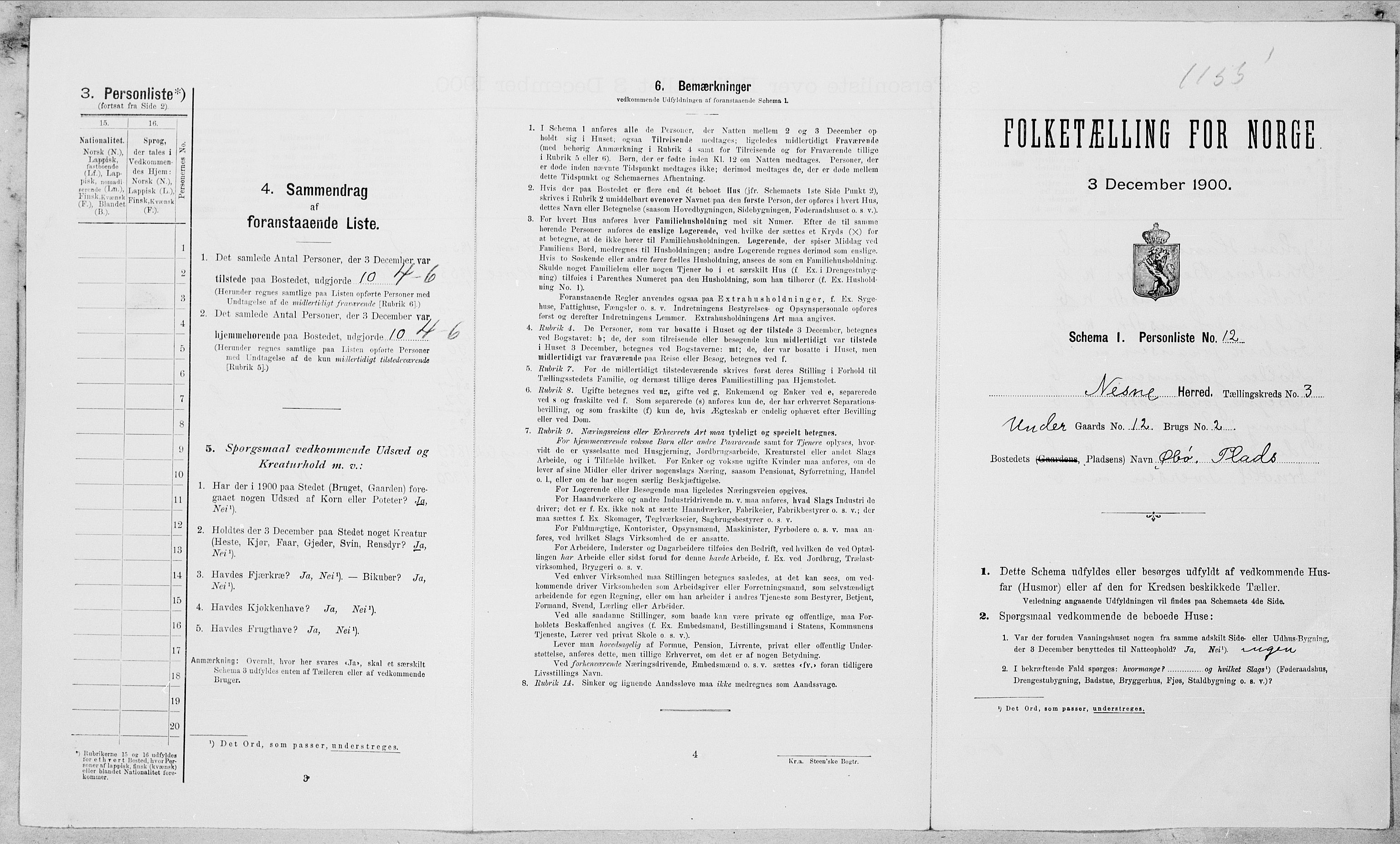 SAT, Folketelling 1900 for 1828 Nesna herred, 1900, s. 193