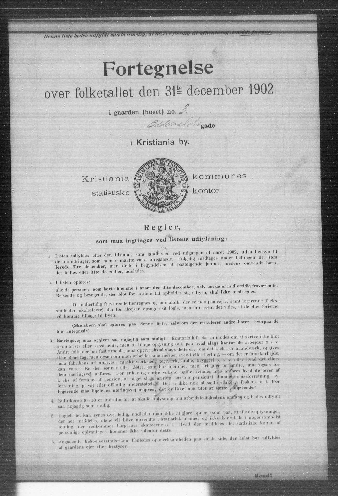 OBA, Kommunal folketelling 31.12.1902 for Kristiania kjøpstad, 1902, s. 14186