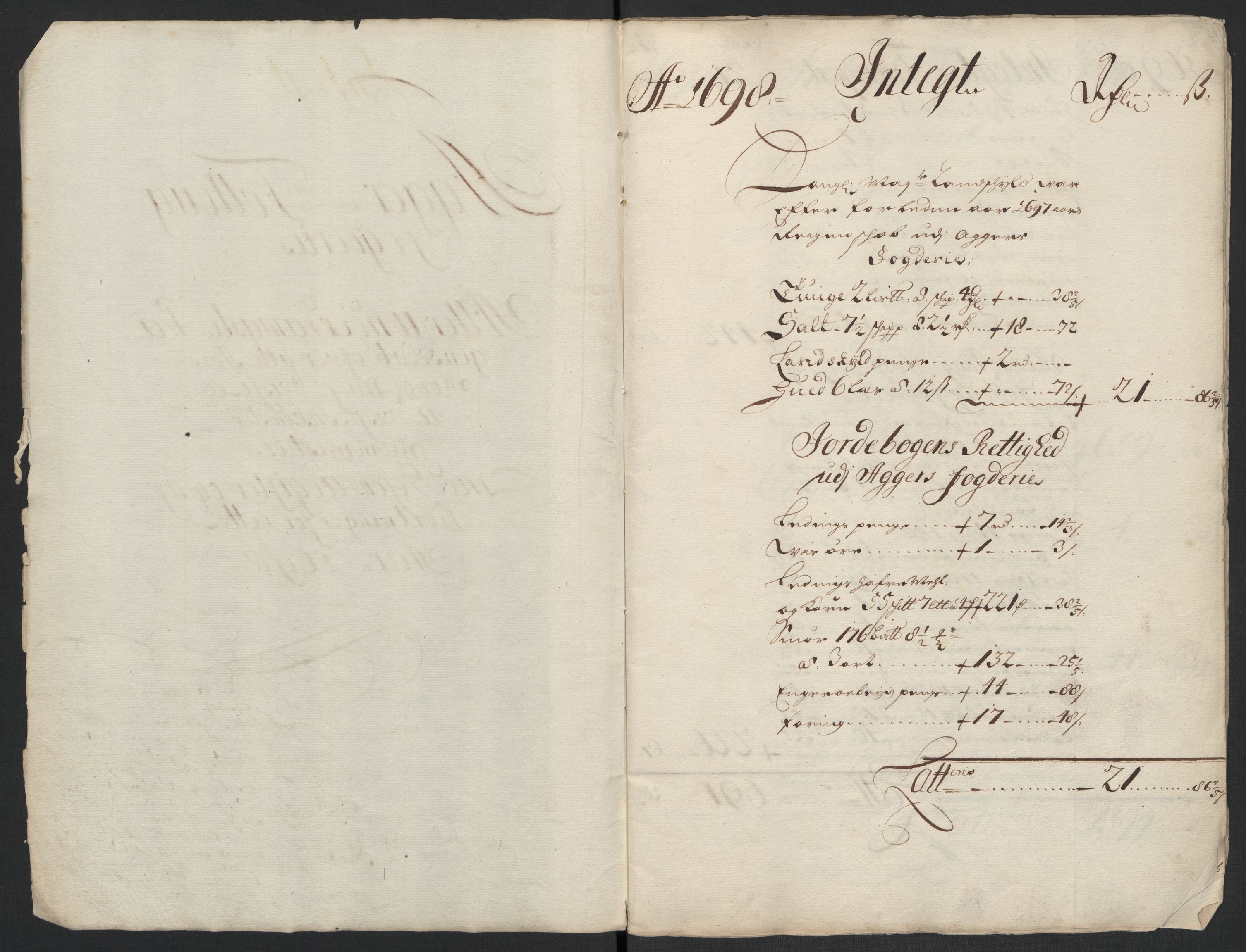 Rentekammeret inntil 1814, Reviderte regnskaper, Fogderegnskap, AV/RA-EA-4092/R10/L0441: Fogderegnskap Aker og Follo, 1698, s. 4