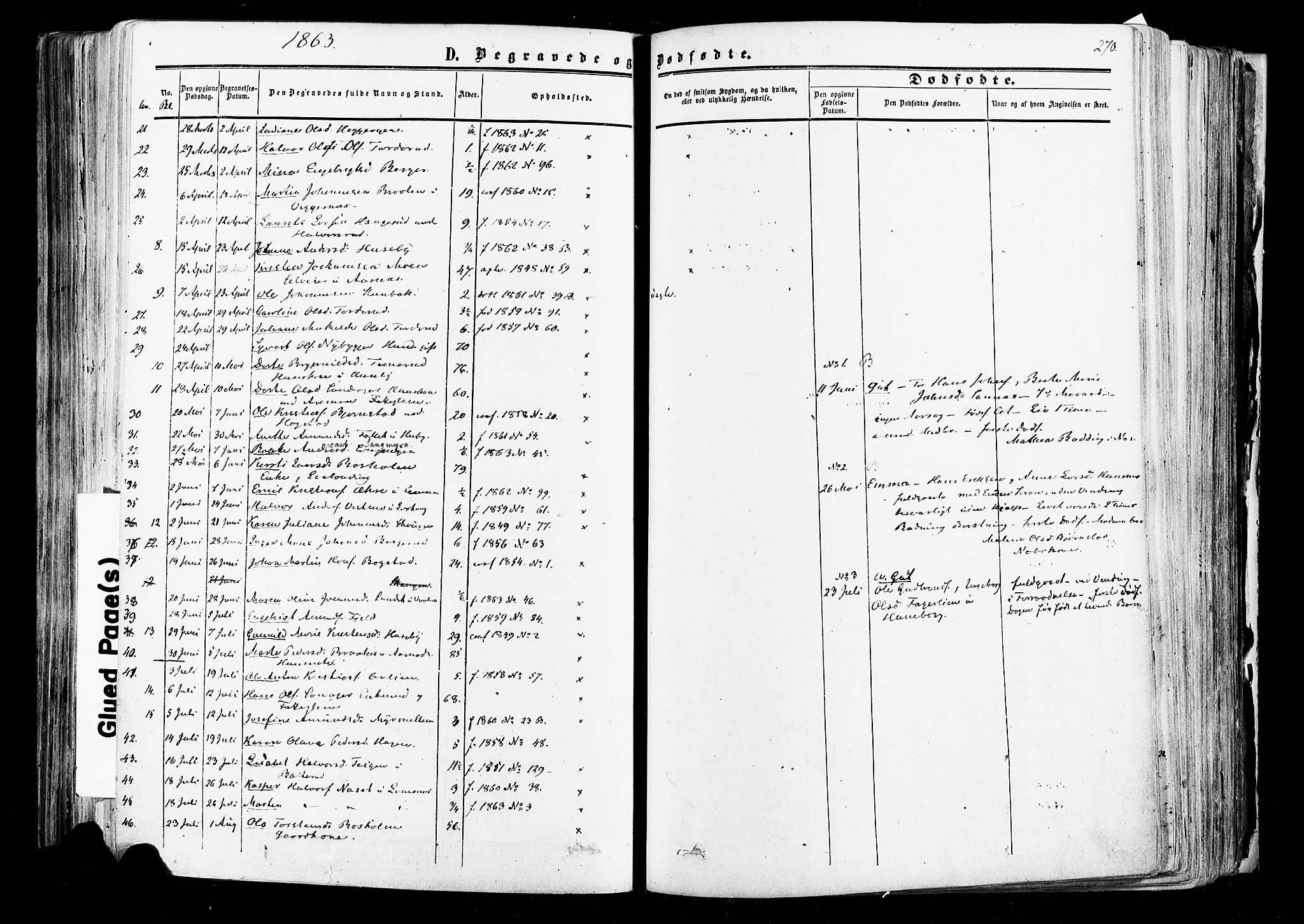 Aurskog prestekontor Kirkebøker, SAO/A-10304a/F/Fa/L0007: Ministerialbok nr. I 7, 1854-1877, s. 270