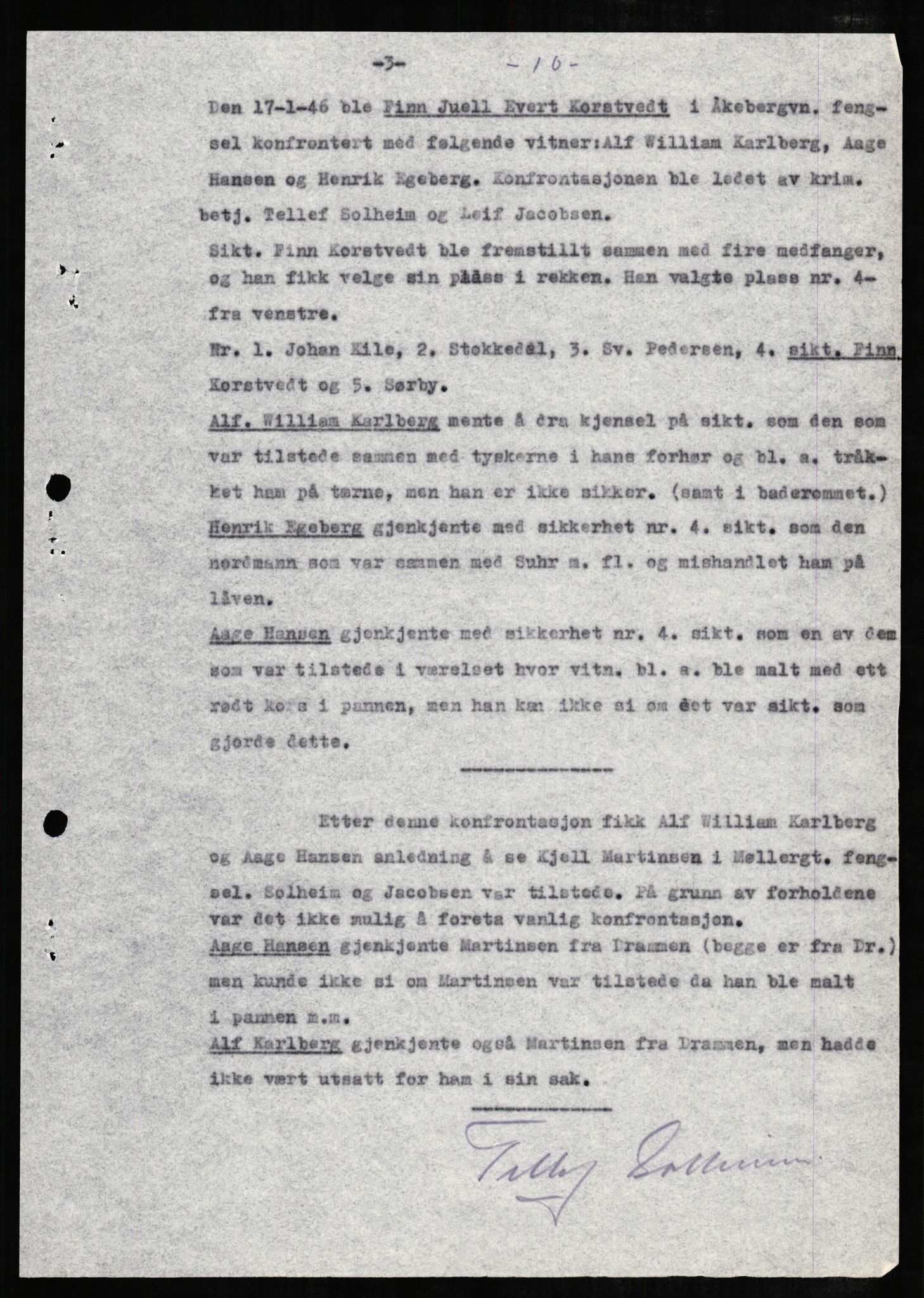 Forsvaret, Forsvarets overkommando II, RA/RAFA-3915/D/Db/L0007: CI Questionaires. Tyske okkupasjonsstyrker i Norge. Tyskere., 1945-1946, s. 314