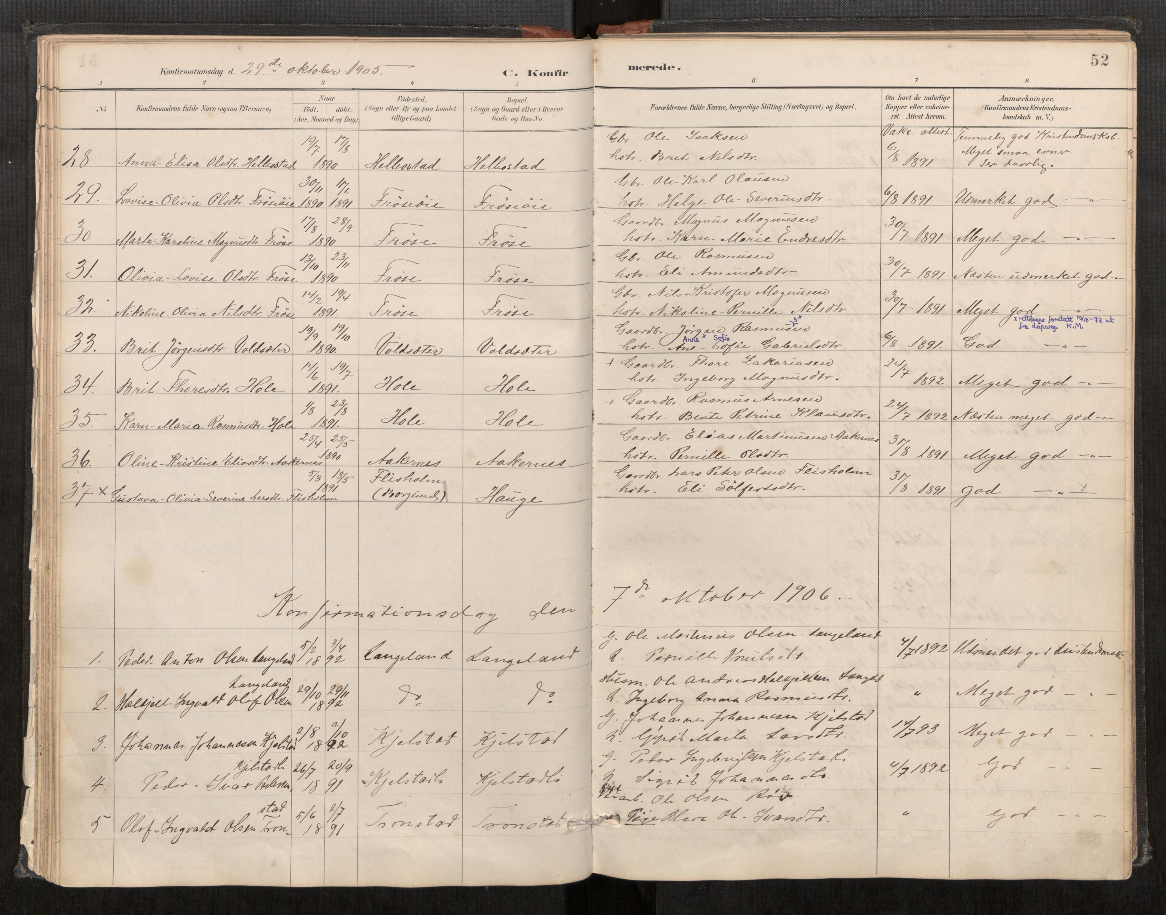 Sunnylven sokneprestkontor, AV/SAT-A-1007/H/Ha/Haa/L0003: Ministerialbok nr. 517A10, 1887-1915, s. 52