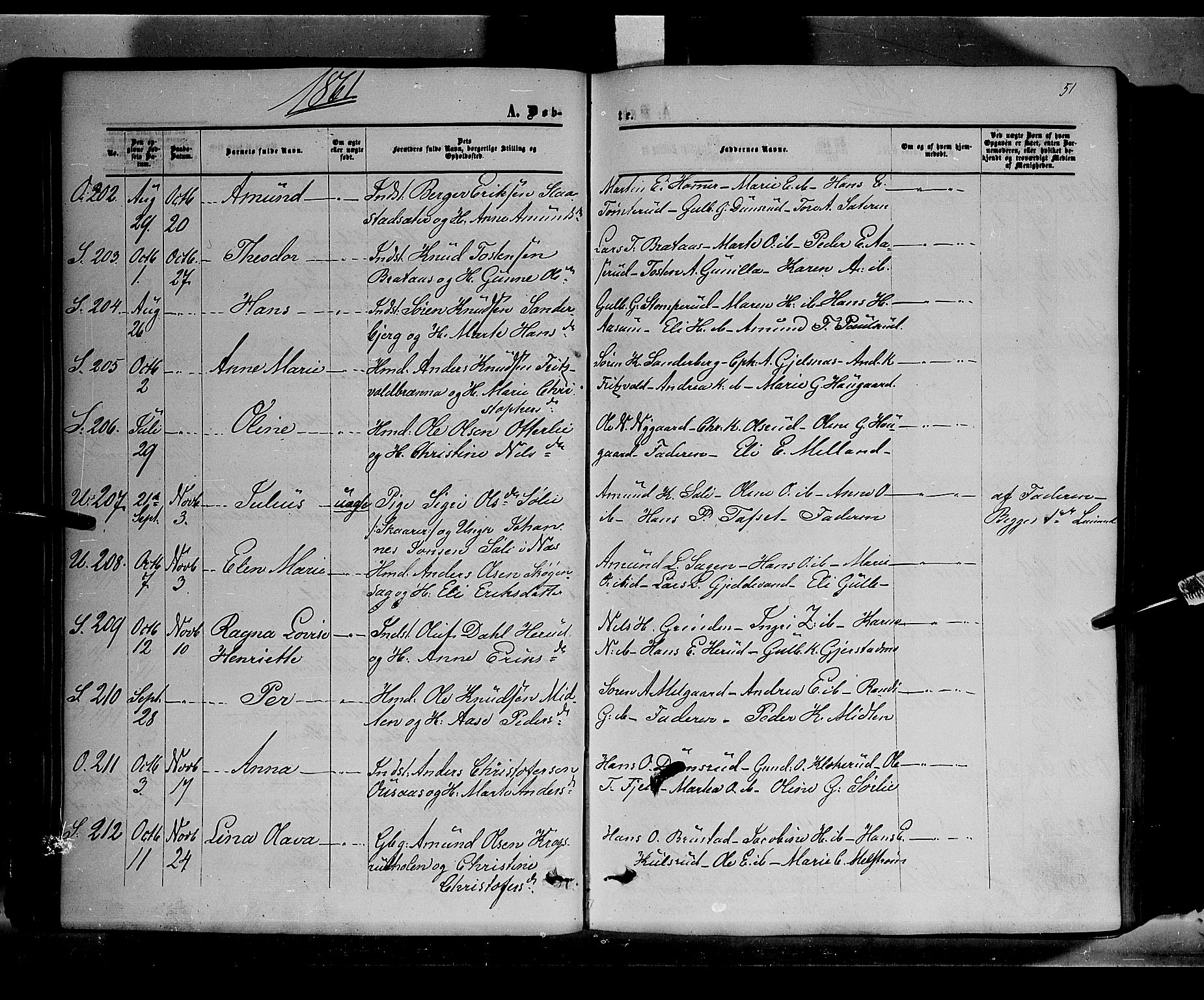 Sør-Odal prestekontor, AV/SAH-PREST-030/H/Ha/Haa/L0002: Ministerialbok nr. 2, 1859-1863, s. 51