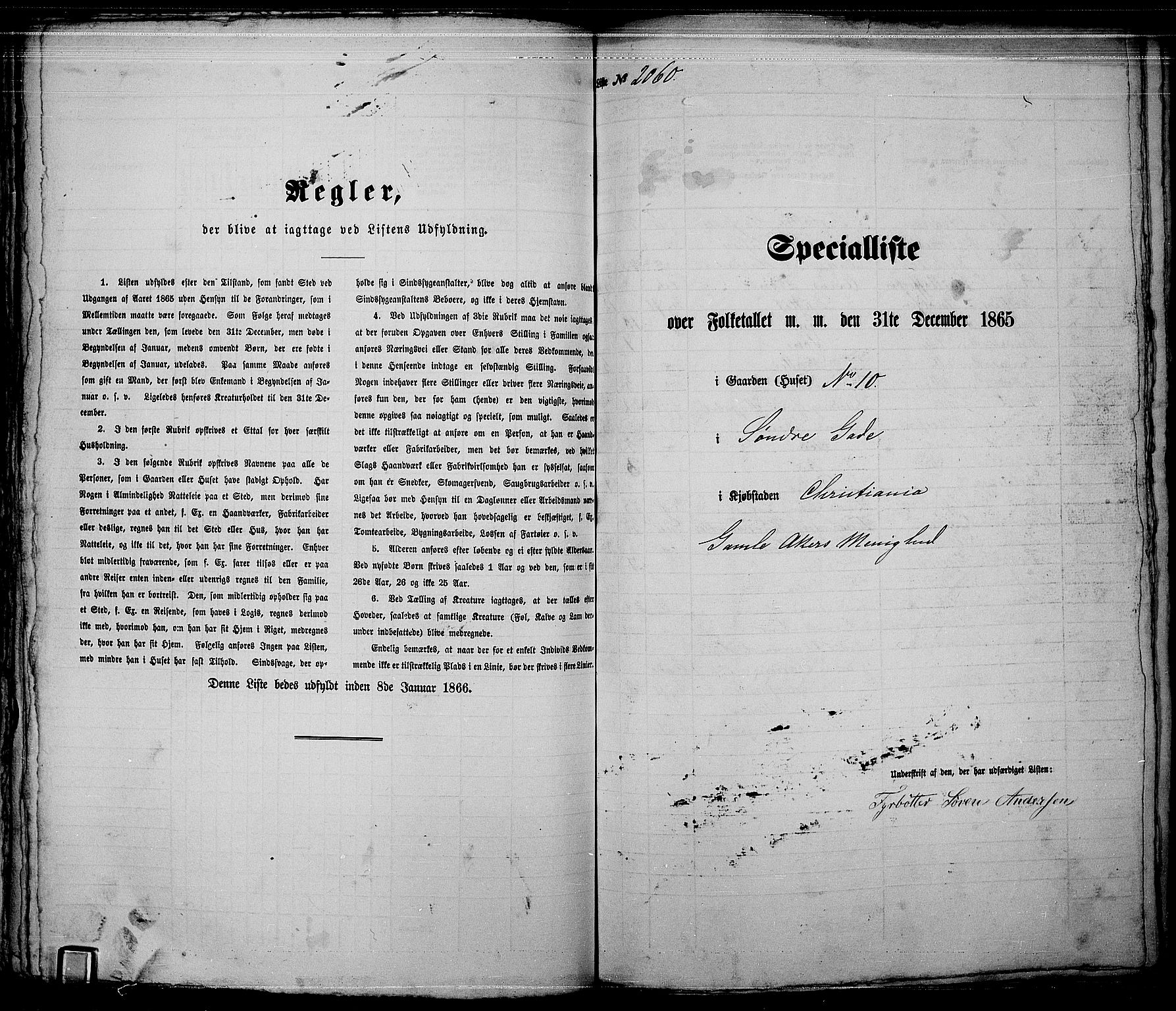 RA, Folketelling 1865 for 0301 Kristiania kjøpstad, 1865, s. 4600