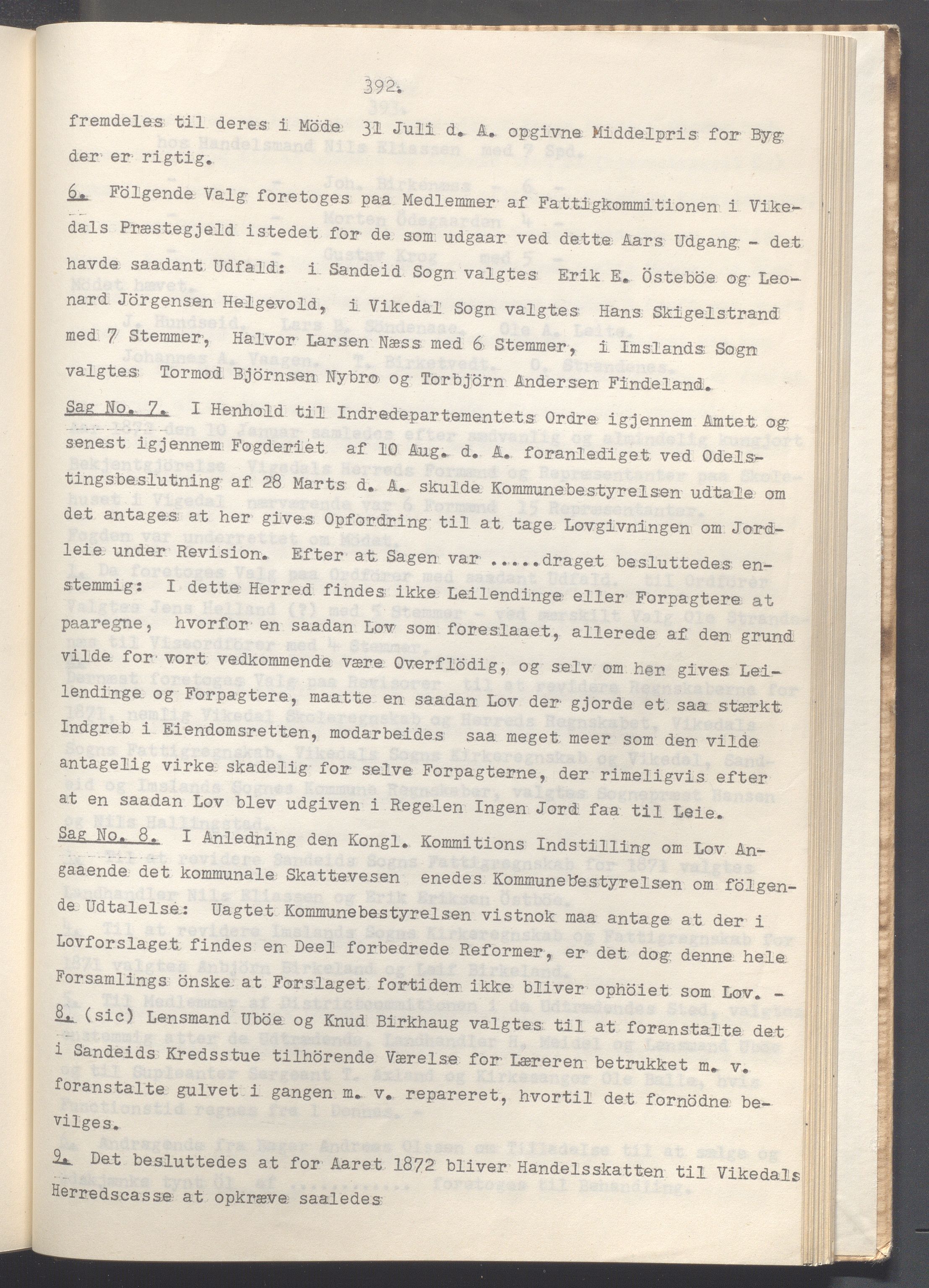 Vikedal kommune - Formannskapet, IKAR/K-100598/A/Ac/L0002: Avskrift av møtebok, 1862-1874, s. 392