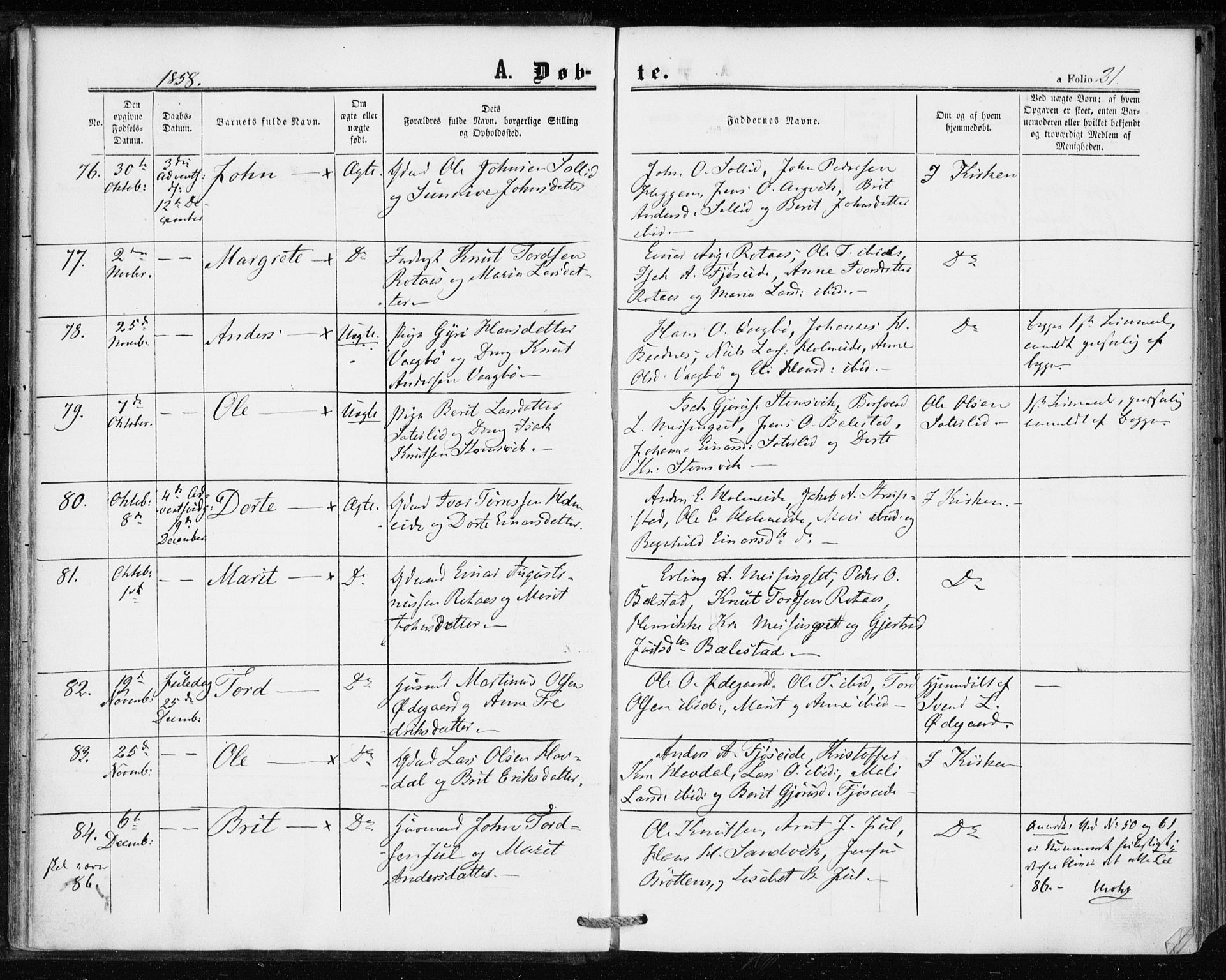 Ministerialprotokoller, klokkerbøker og fødselsregistre - Møre og Romsdal, AV/SAT-A-1454/586/L0985: Ministerialbok nr. 586A11, 1857-1866, s. 21