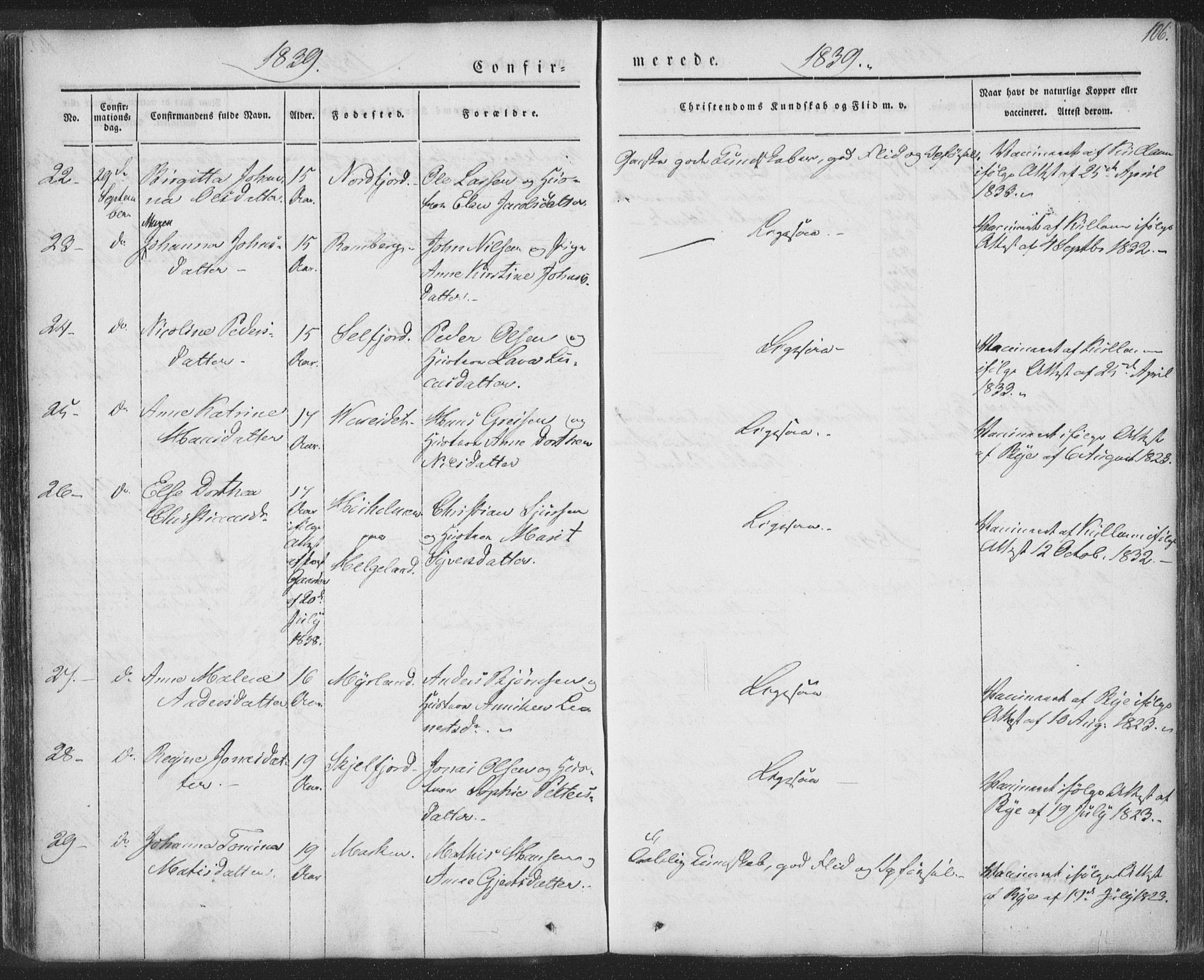 Ministerialprotokoller, klokkerbøker og fødselsregistre - Nordland, AV/SAT-A-1459/885/L1202: Ministerialbok nr. 885A03, 1838-1859, s. 106