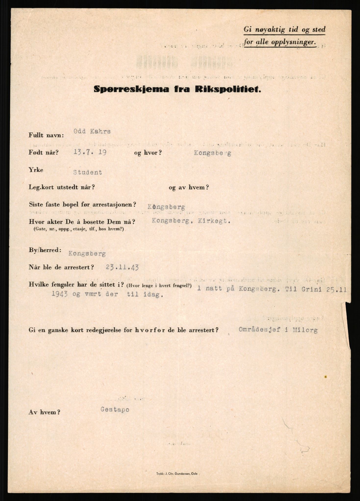 Rikspolitisjefen, AV/RA-S-1560/L/L0008: Jaffe, Bernhard - Karset, Helge Hafsahl, 1940-1945, s. 1203