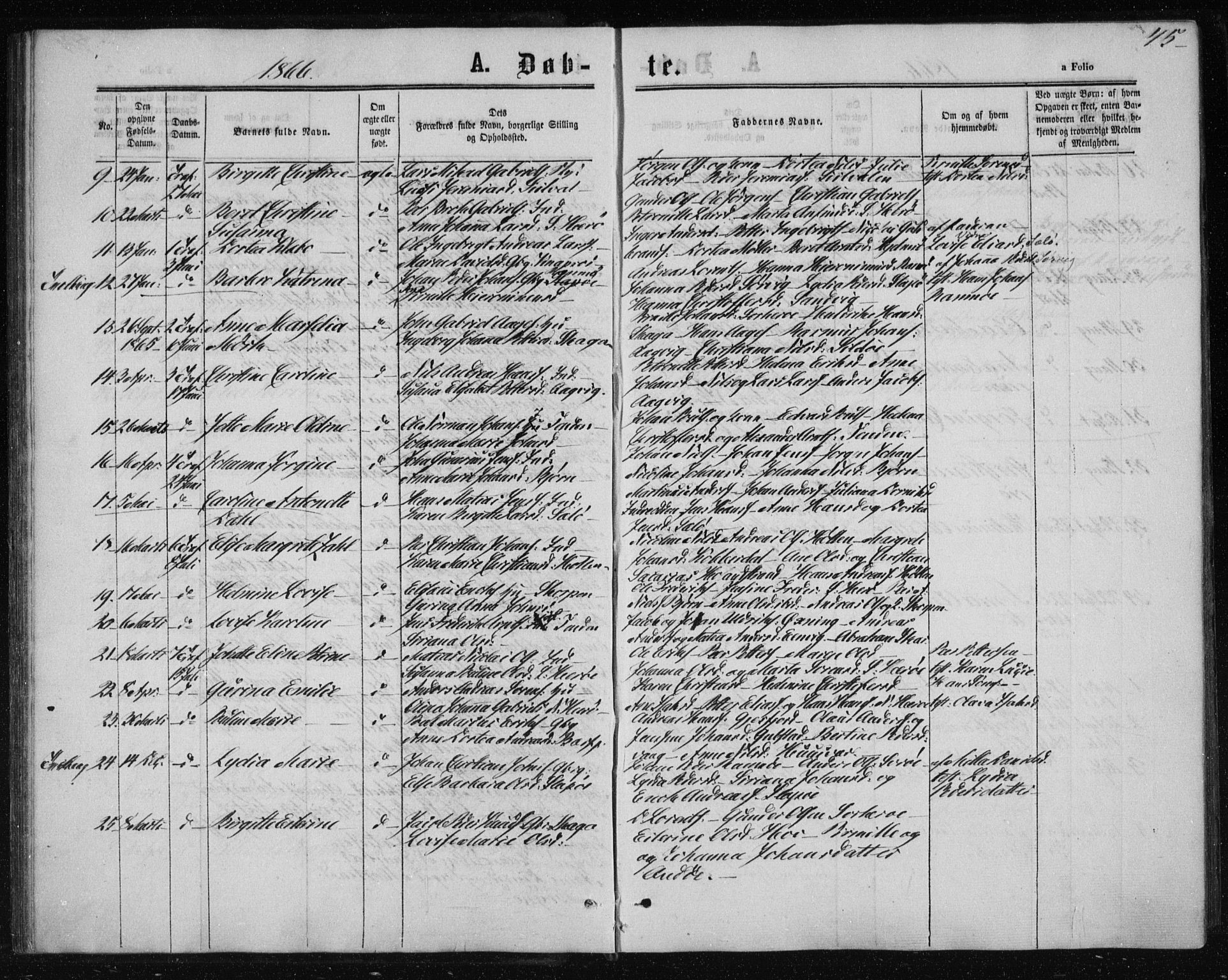 Ministerialprotokoller, klokkerbøker og fødselsregistre - Nordland, AV/SAT-A-1459/834/L0505: Ministerialbok nr. 834A03, 1862-1871, s. 45