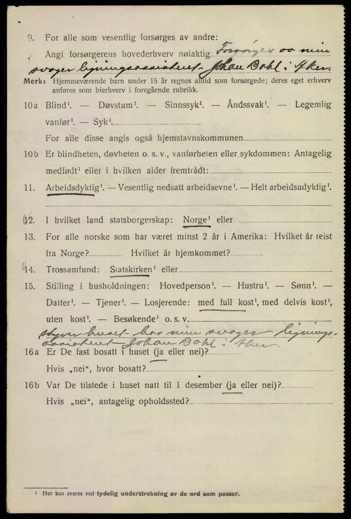 SAO, Folketelling 1920 for 0301 Kristiania kjøpstad, 1920, s. 628846