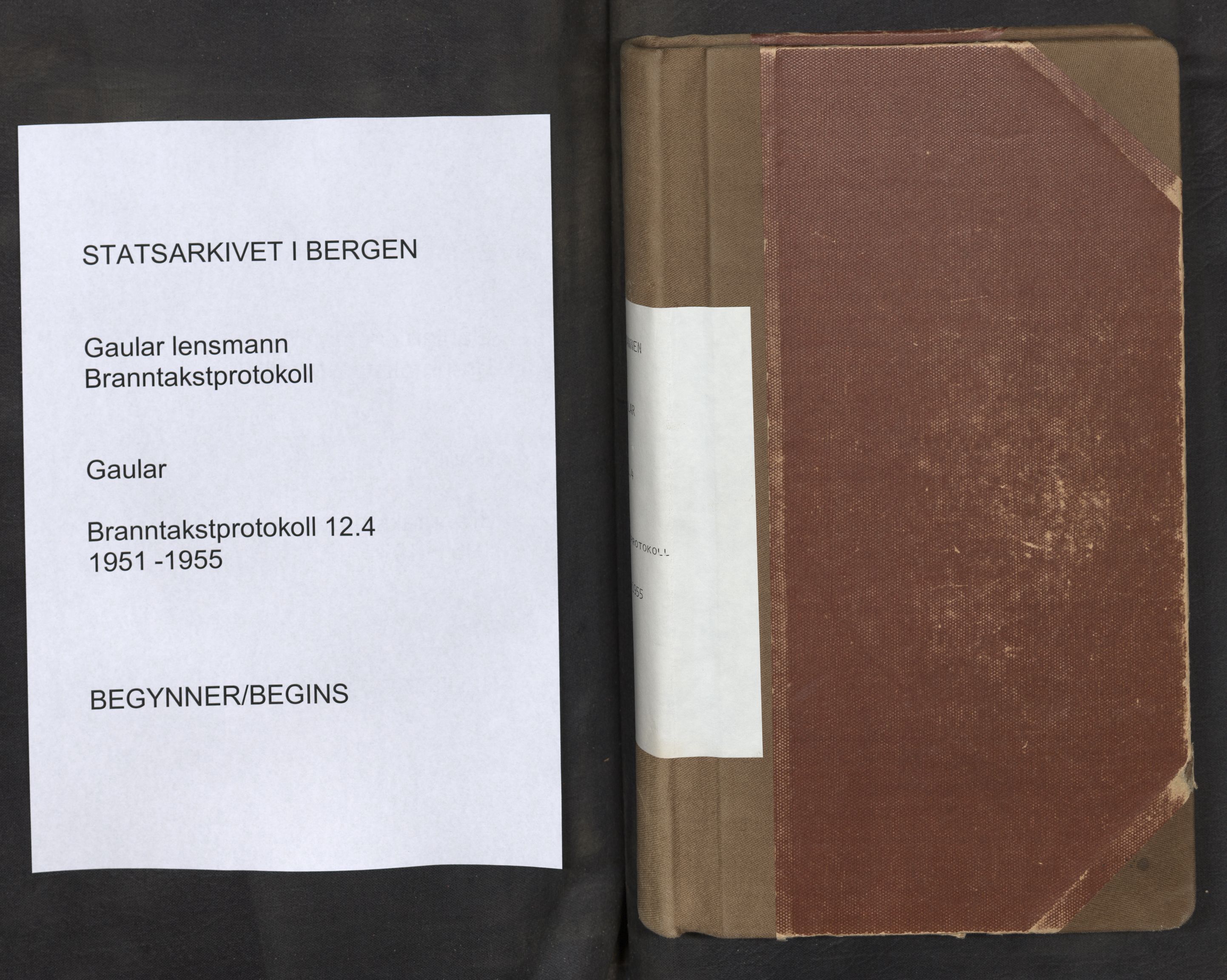 Lensmannen i Gaular, SAB/A-27601/0012/L0004: Branntakstprotokoll, 1951-1955