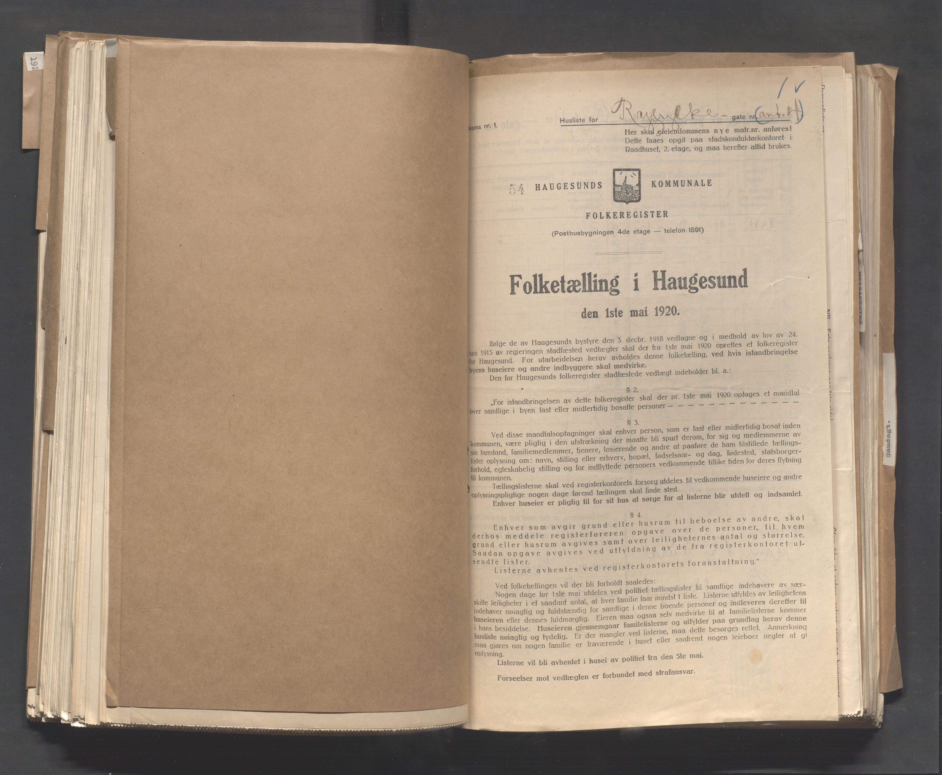 IKAR, Kommunal folketelling 1.5.1920 for Haugesund, 1920, s. 3231