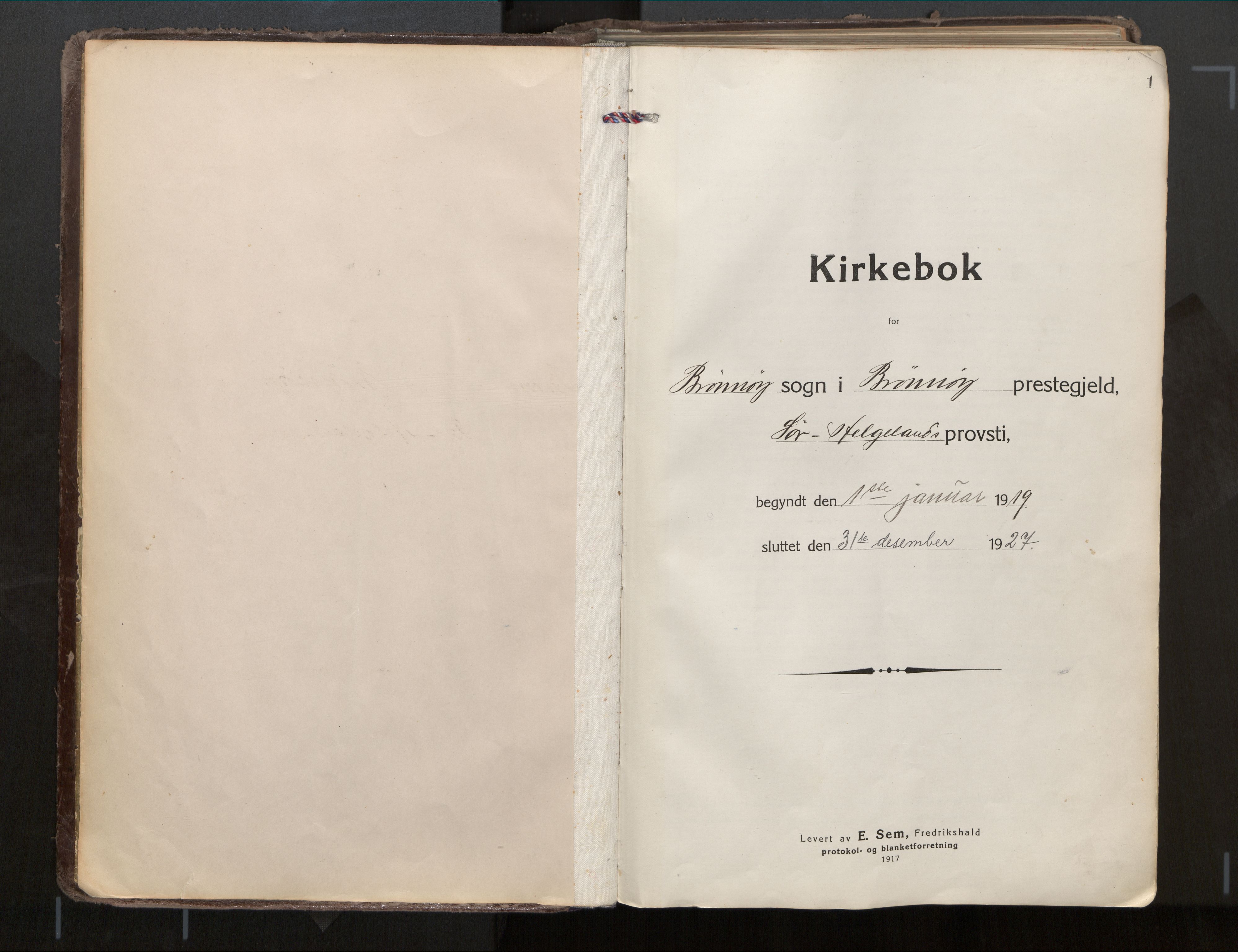 Ministerialprotokoller, klokkerbøker og fødselsregistre - Nordland, SAT/A-1459/813/L0207a: Ministerialbok nr. 813A18, 1919-1927, s. 1