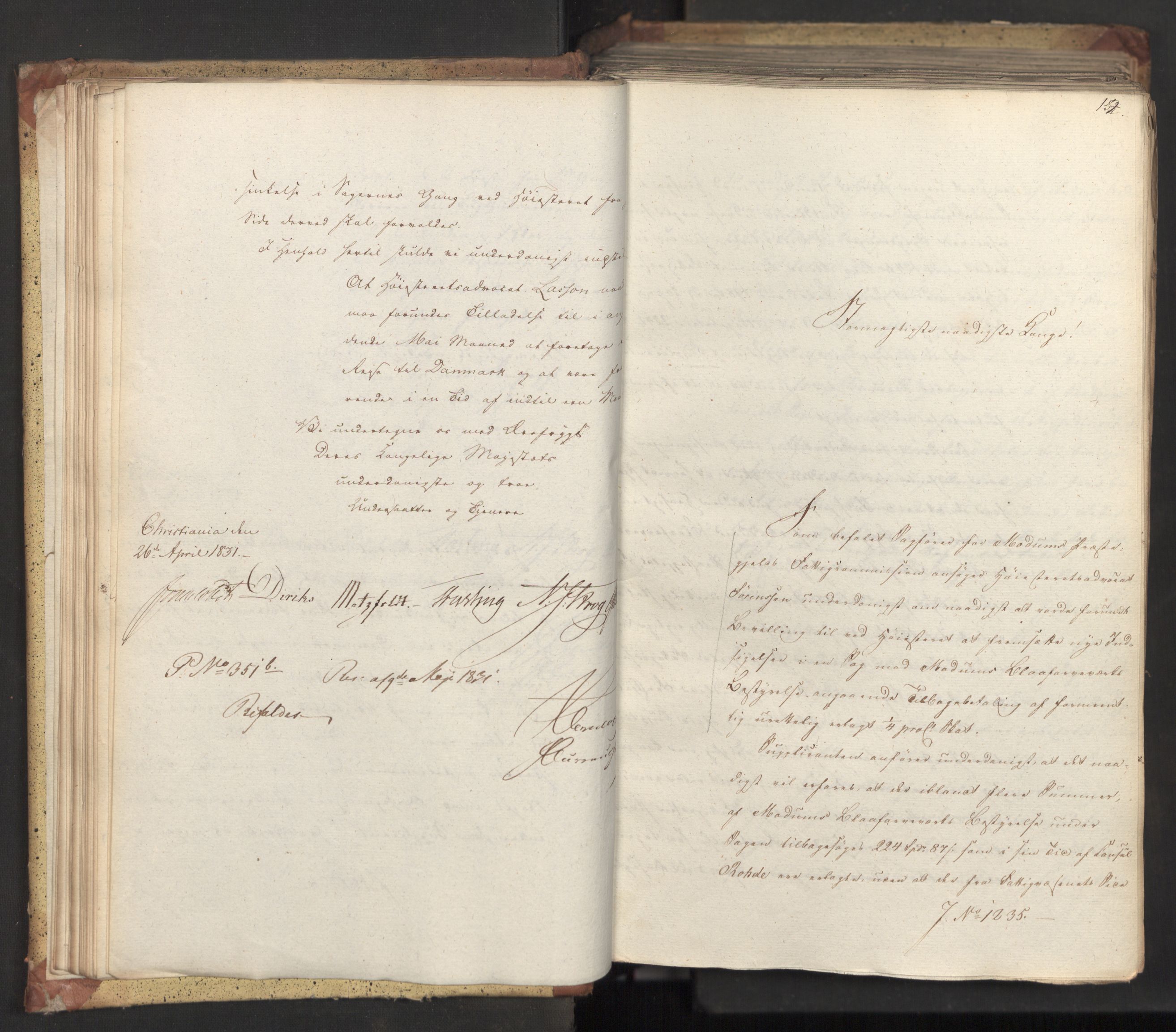 Statsrådsavdelingen i Stockholm, AV/RA-S-1003/D/Da/L0071: Regjeringsinnstillinger nr. 1222-1364, 1831, s. 33