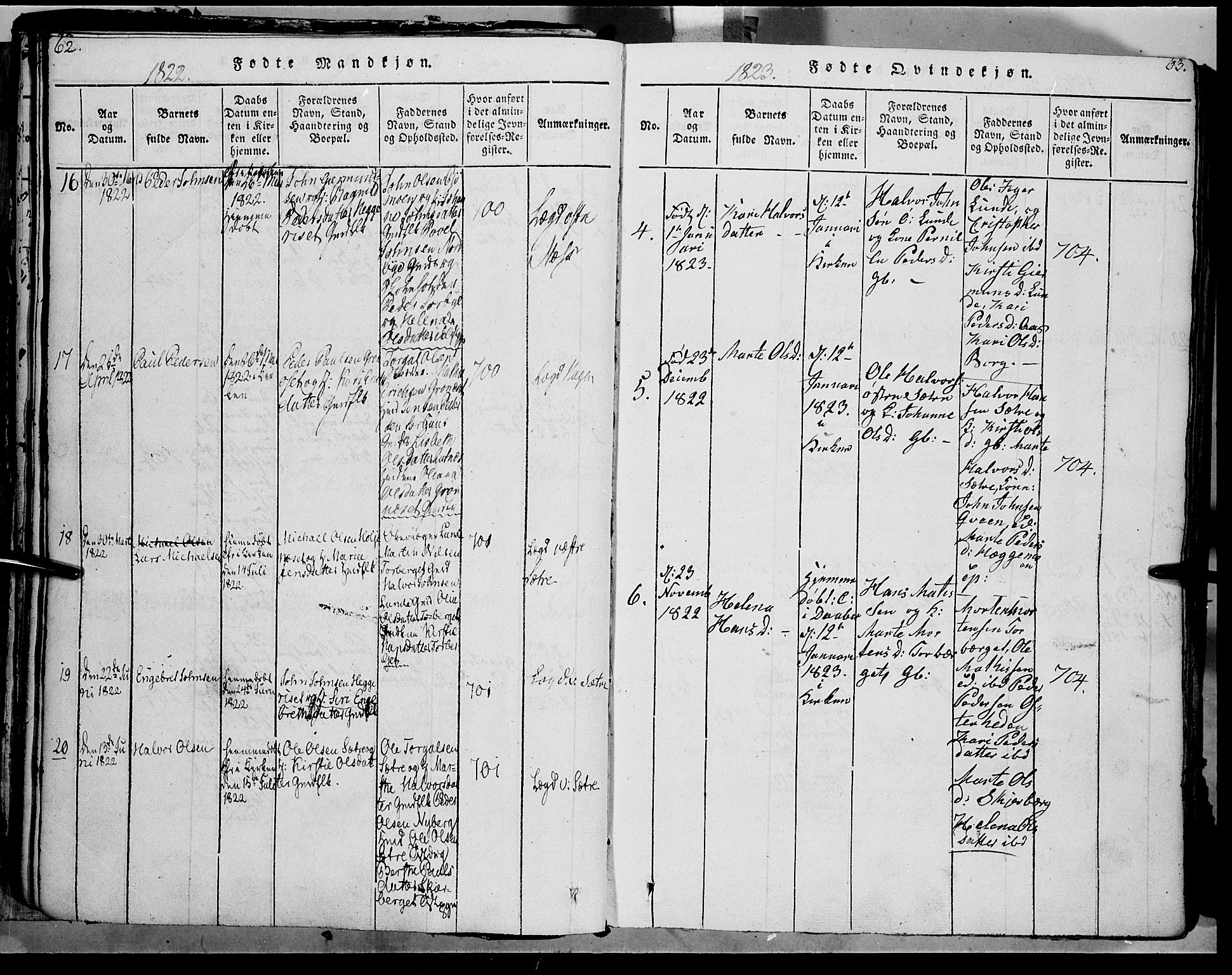 Trysil prestekontor, AV/SAH-PREST-046/H/Ha/Haa/L0003: Ministerialbok nr. 3 /1, 1814-1841, s. 62-63
