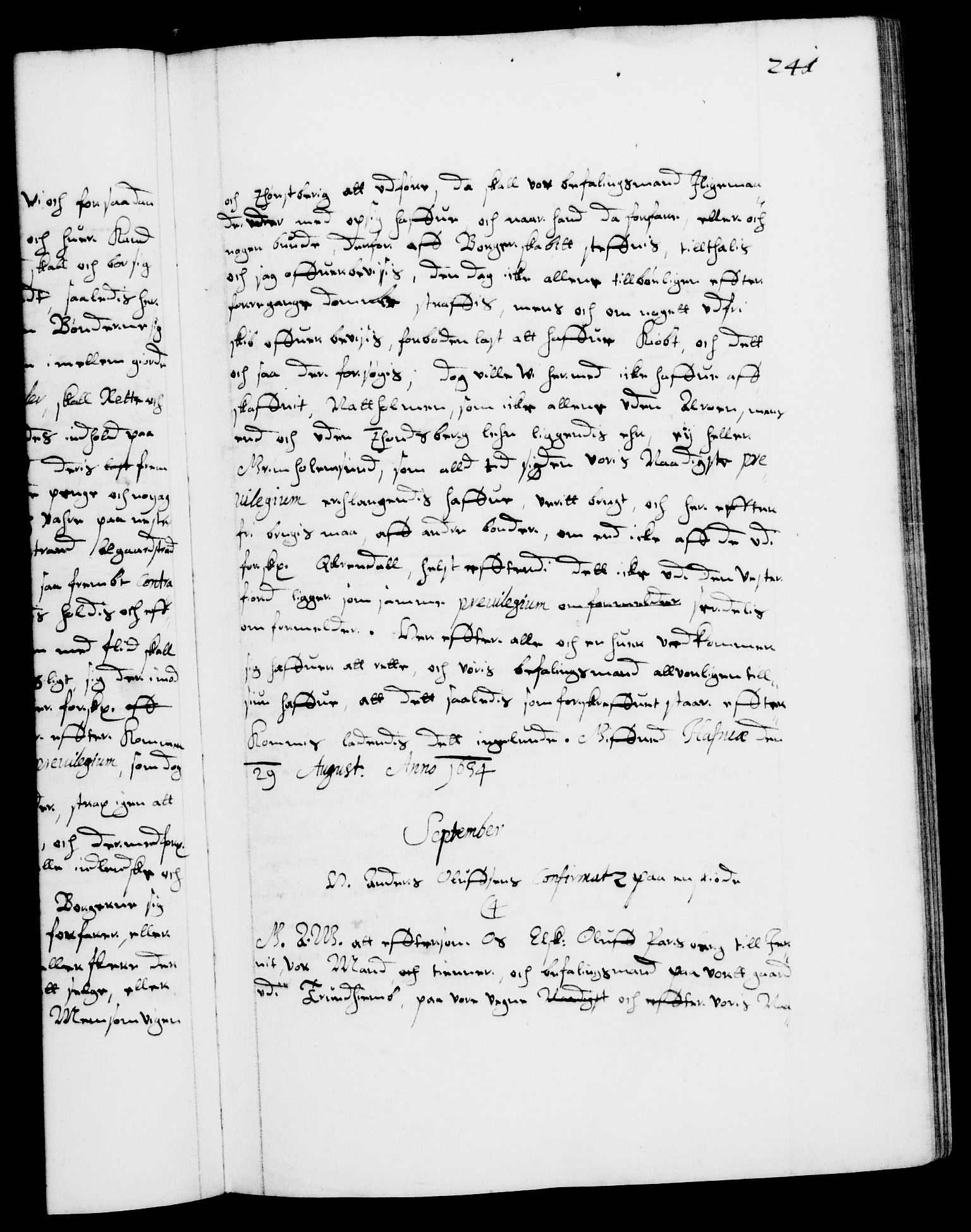 Danske Kanselli 1572-1799, RA/EA-3023/F/Fc/Fca/Fcaa/L0005: Norske registre (mikrofilm), 1631-1636, s. 241a