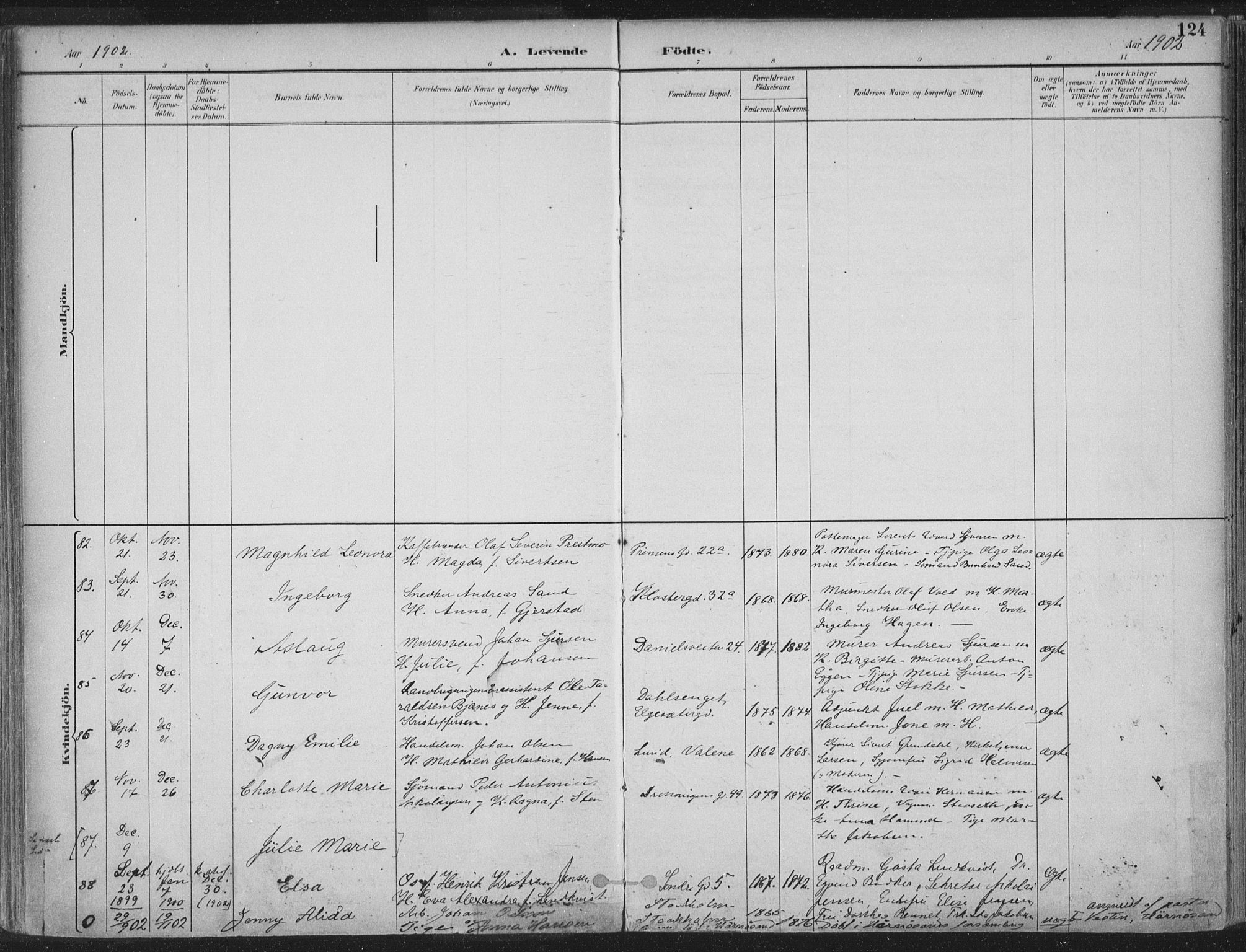 Ministerialprotokoller, klokkerbøker og fødselsregistre - Sør-Trøndelag, AV/SAT-A-1456/601/L0062: Ministerialbok nr. 601A30, 1891-1911, s. 124
