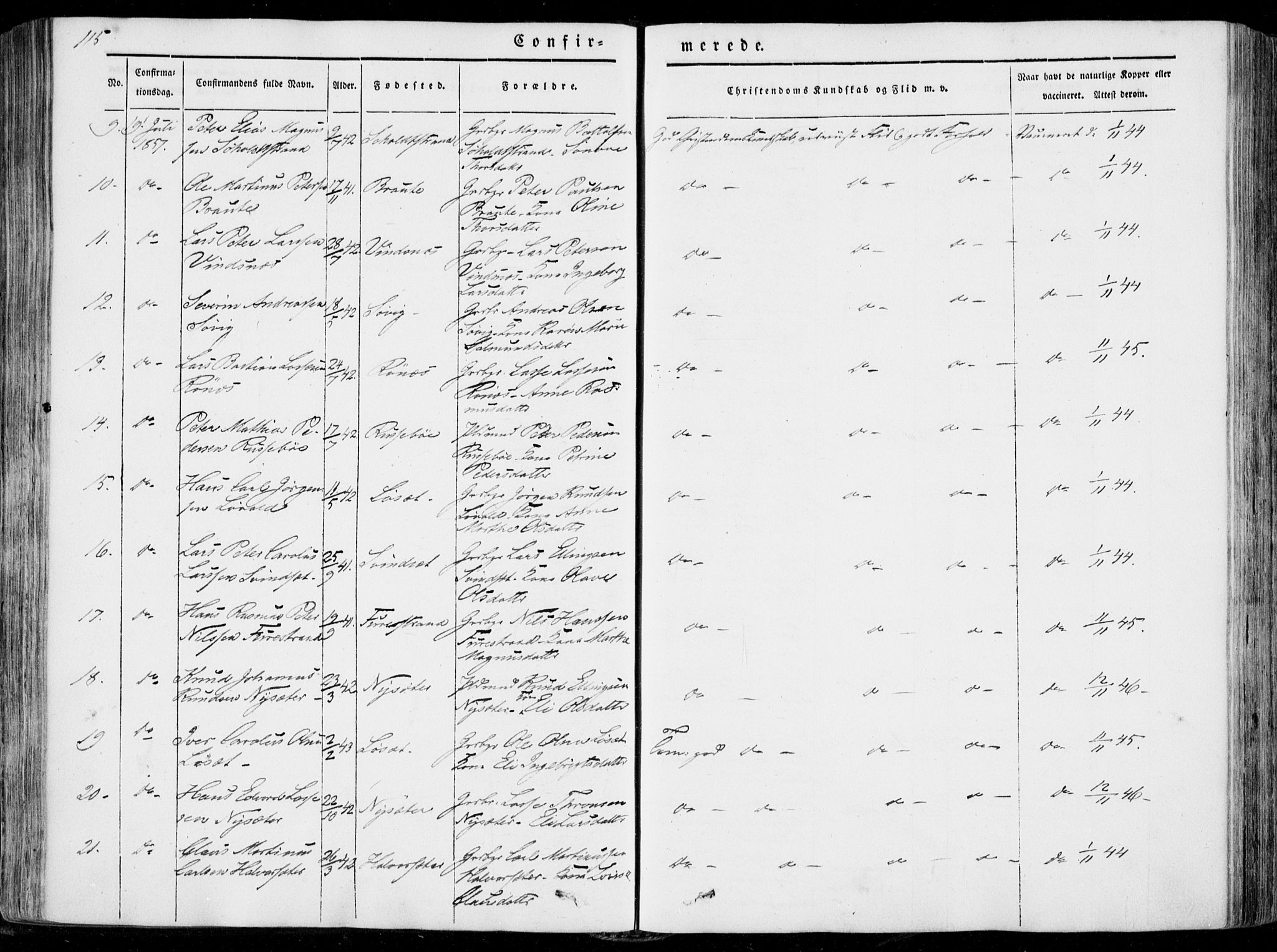 Ministerialprotokoller, klokkerbøker og fødselsregistre - Møre og Romsdal, AV/SAT-A-1454/522/L0313: Ministerialbok nr. 522A08, 1852-1862, s. 115