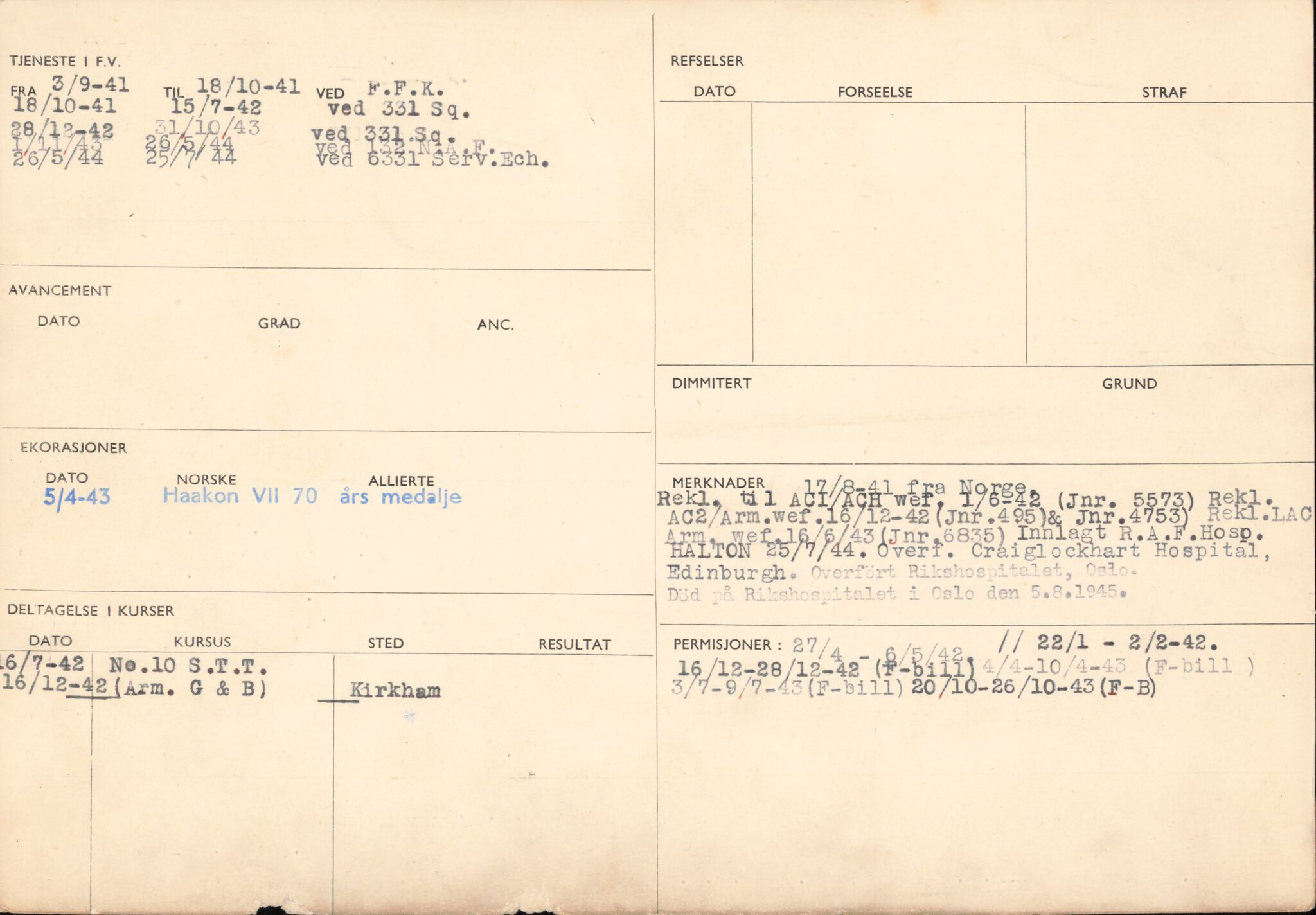 Forsvaret, Forsvarets overkommando/Luftforsvarsstaben, AV/RA-RAFA-4079/P/Pa/L0052: Personellpapirer, 1917, s. 476