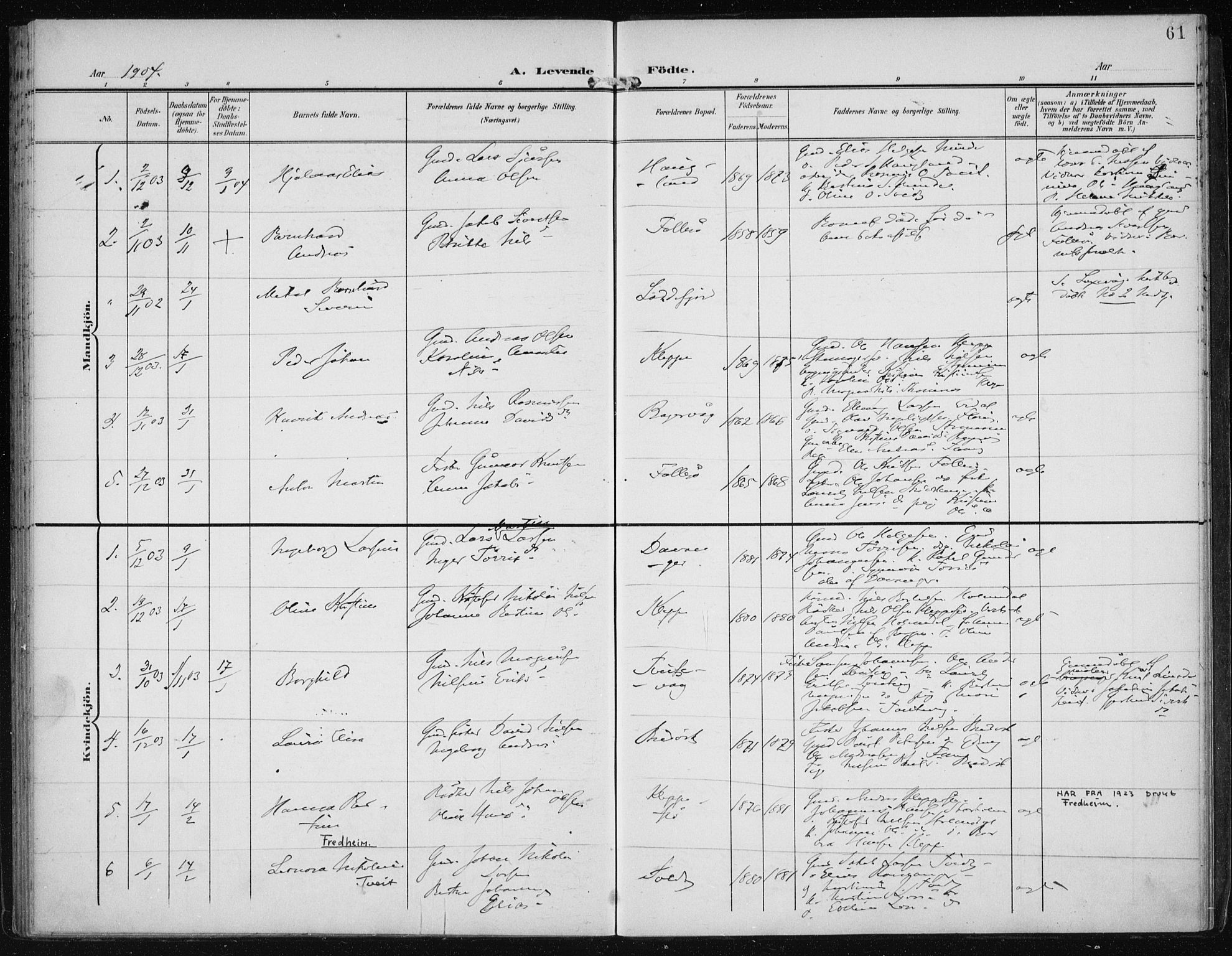 Askøy Sokneprestembete, AV/SAB-A-74101/H/Ha/Haa/Haac/L0001: Ministerialbok nr. C 1, 1899-1905, s. 61