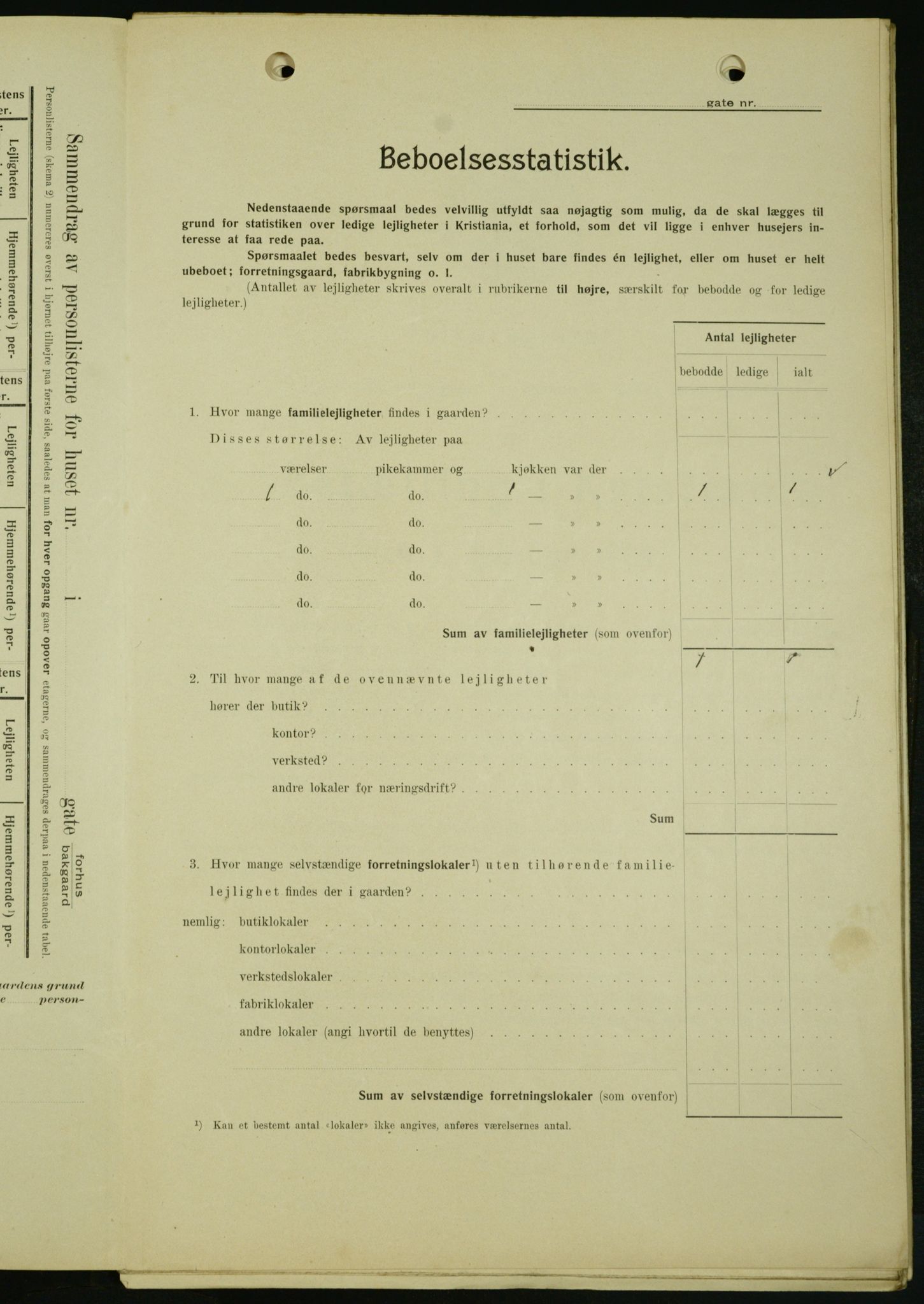 OBA, Kommunal folketelling 1.2.1909 for Kristiania kjøpstad, 1909, s. 22227