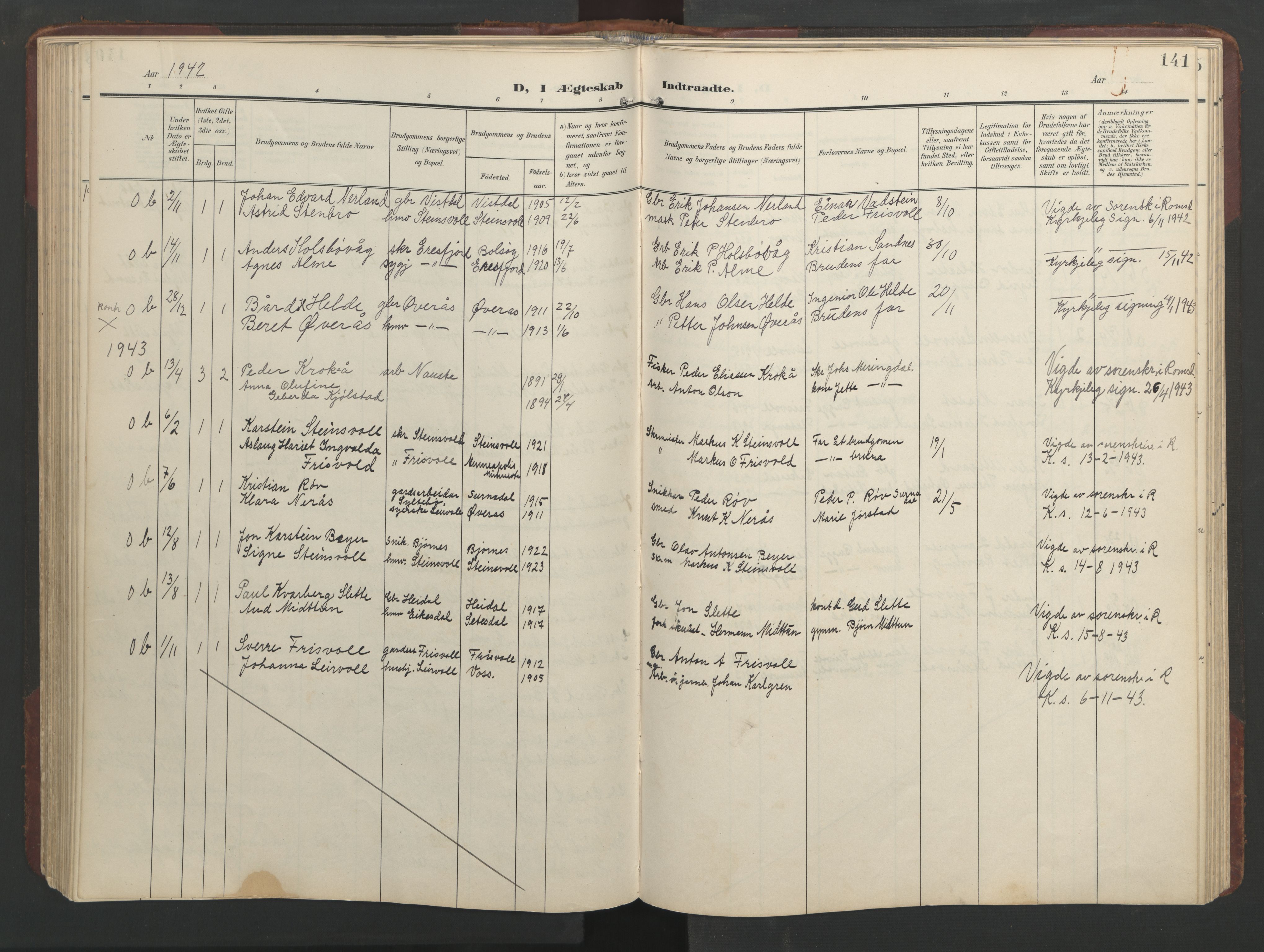 Ministerialprotokoller, klokkerbøker og fødselsregistre - Møre og Romsdal, AV/SAT-A-1454/552/L0639: Klokkerbok nr. 552C02, 1903-1960, s. 141