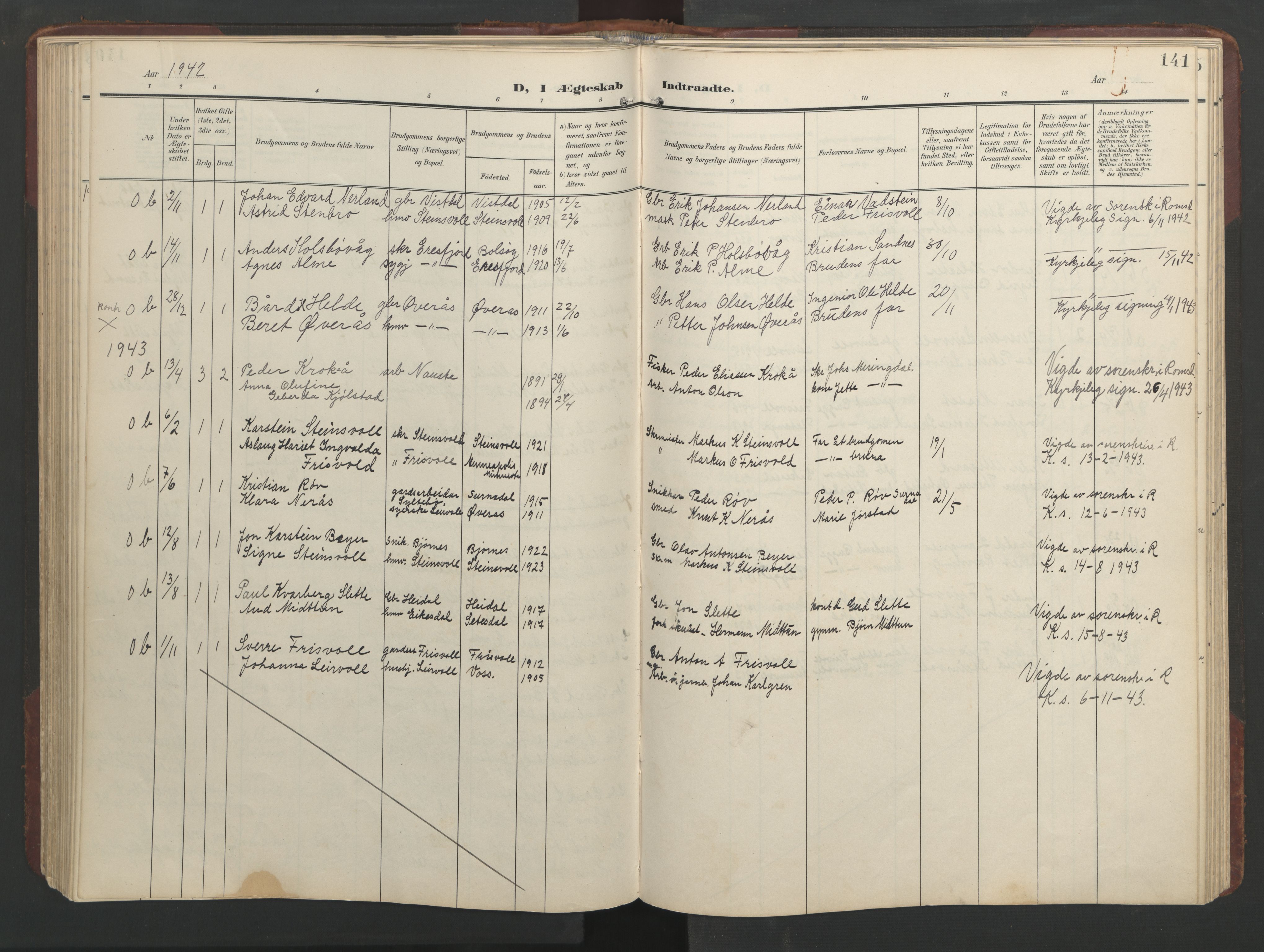 Ministerialprotokoller, klokkerbøker og fødselsregistre - Møre og Romsdal, SAT/A-1454/552/L0639: Klokkerbok nr. 552C02, 1903-1960, s. 141