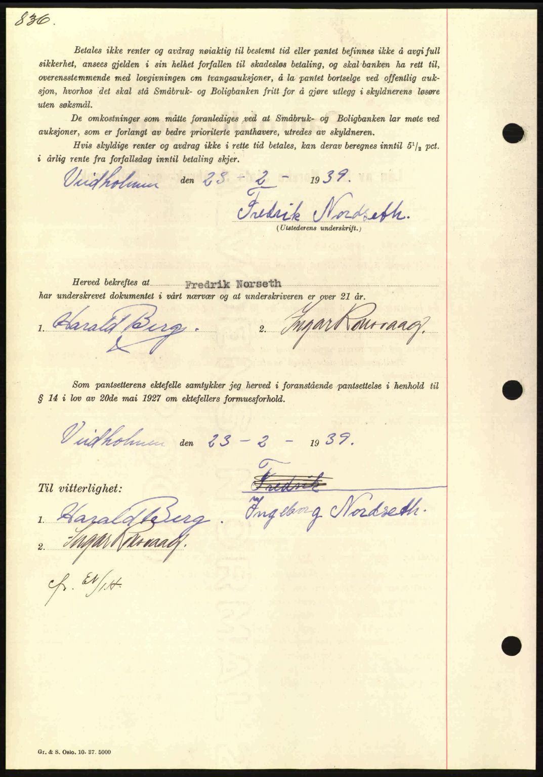 Nordmøre sorenskriveri, SAT/A-4132/1/2/2Ca: Pantebok nr. B84, 1938-1939, Dagboknr: 519/1939