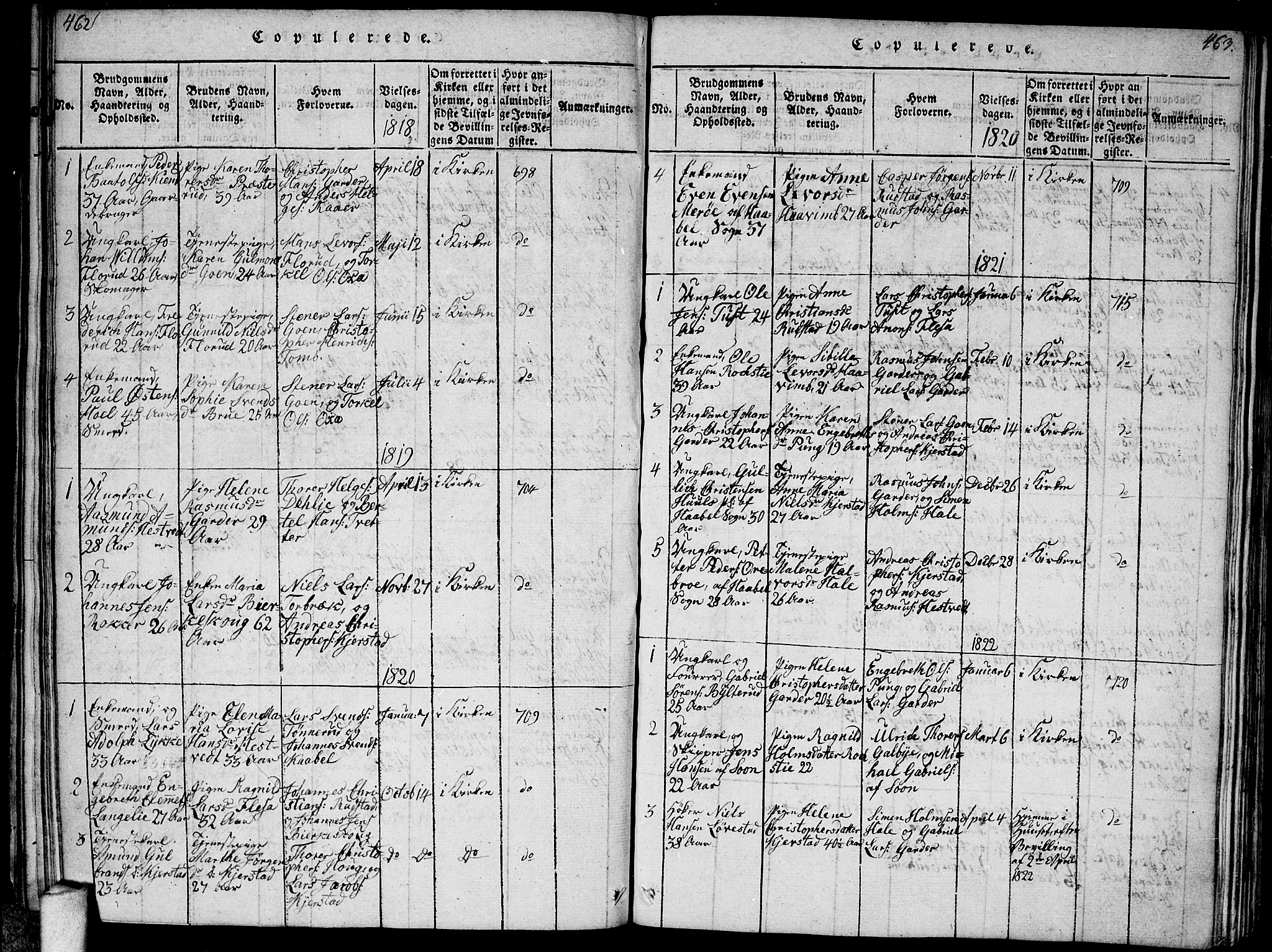 Vestby prestekontor Kirkebøker, AV/SAO-A-10893/F/Fa/L0005: Ministerialbok nr. I 5, 1814-1827, s. 462-463