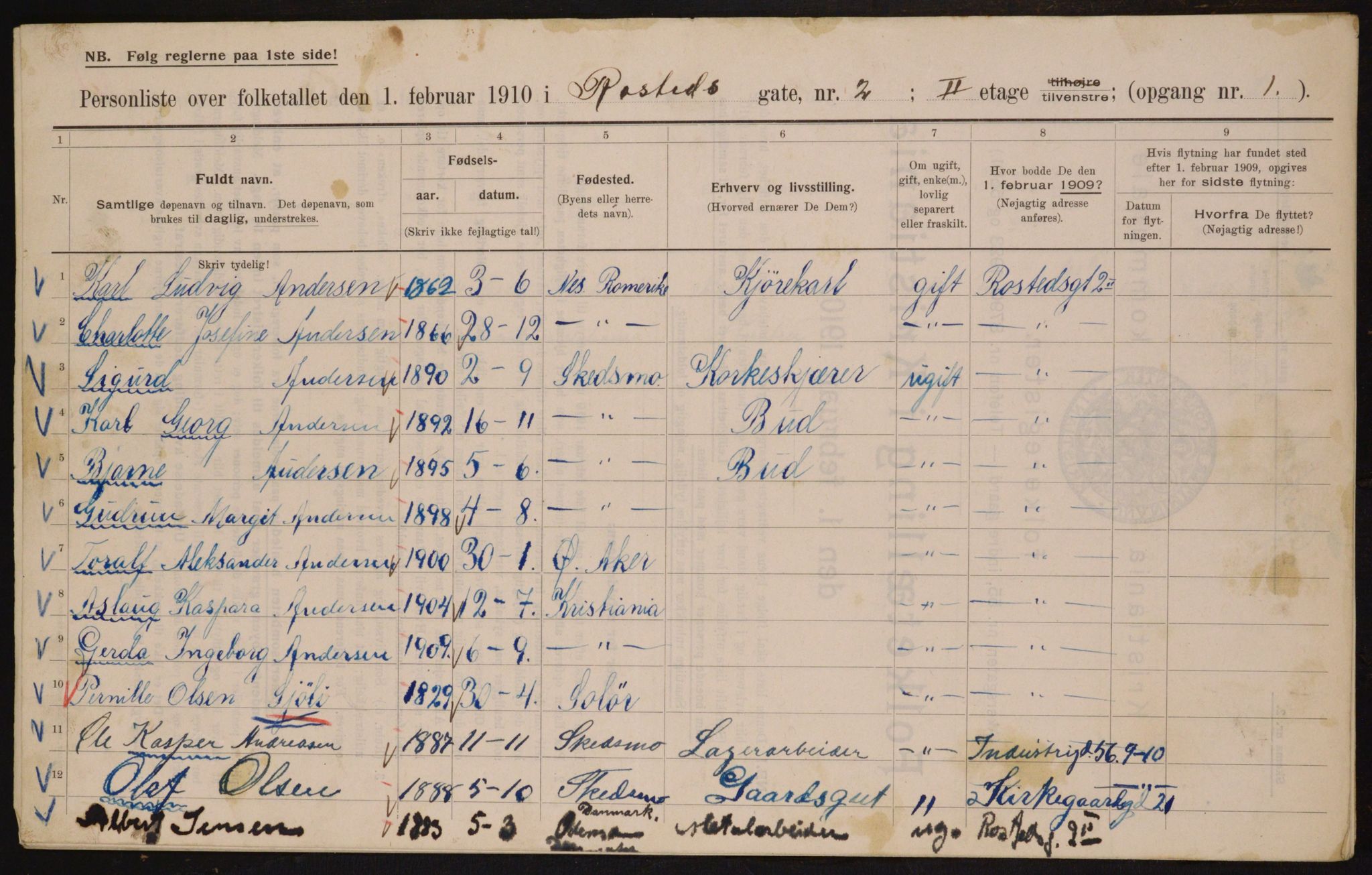 OBA, Kommunal folketelling 1.2.1910 for Kristiania, 1910, s. 80447