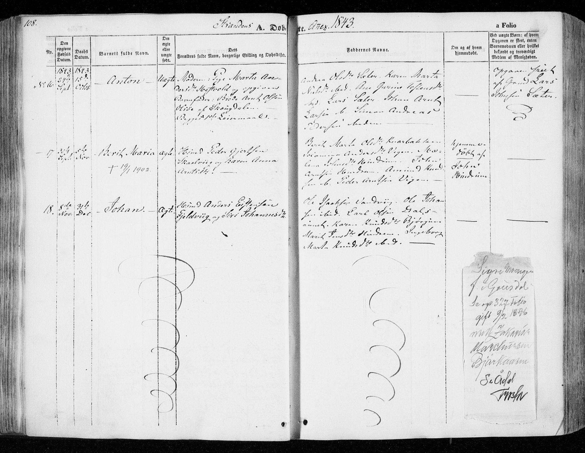 Ministerialprotokoller, klokkerbøker og fødselsregistre - Nord-Trøndelag, AV/SAT-A-1458/701/L0007: Ministerialbok nr. 701A07 /2, 1842-1854, s. 108